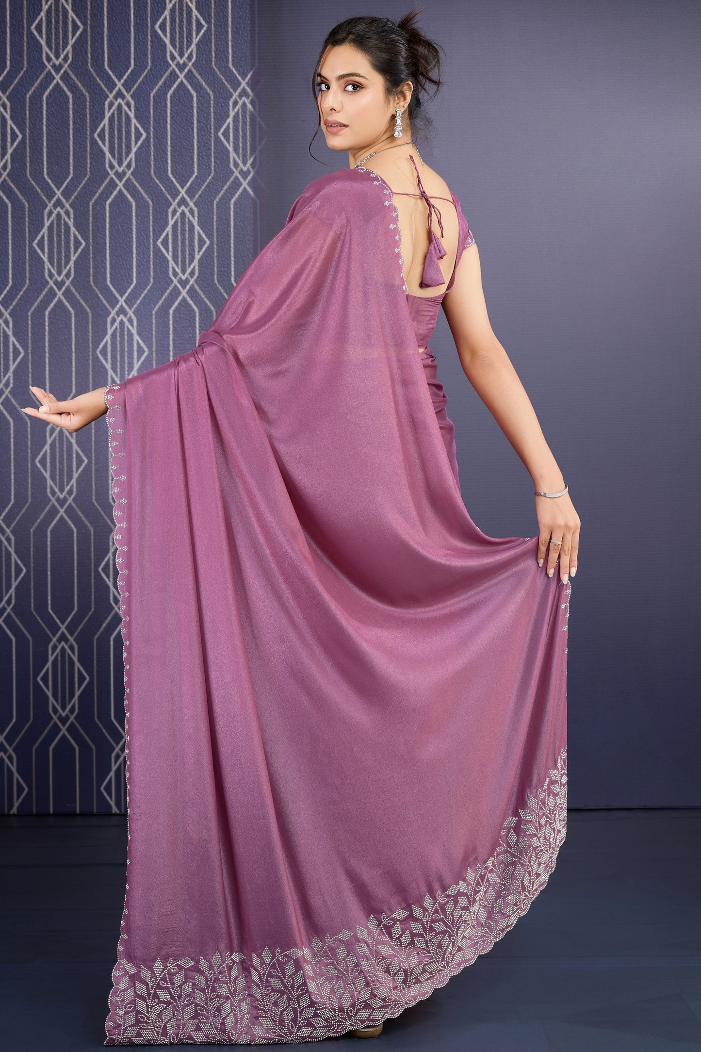 Pink Stone Work Georgette Saree-ZB133346_3_SareeButa.com