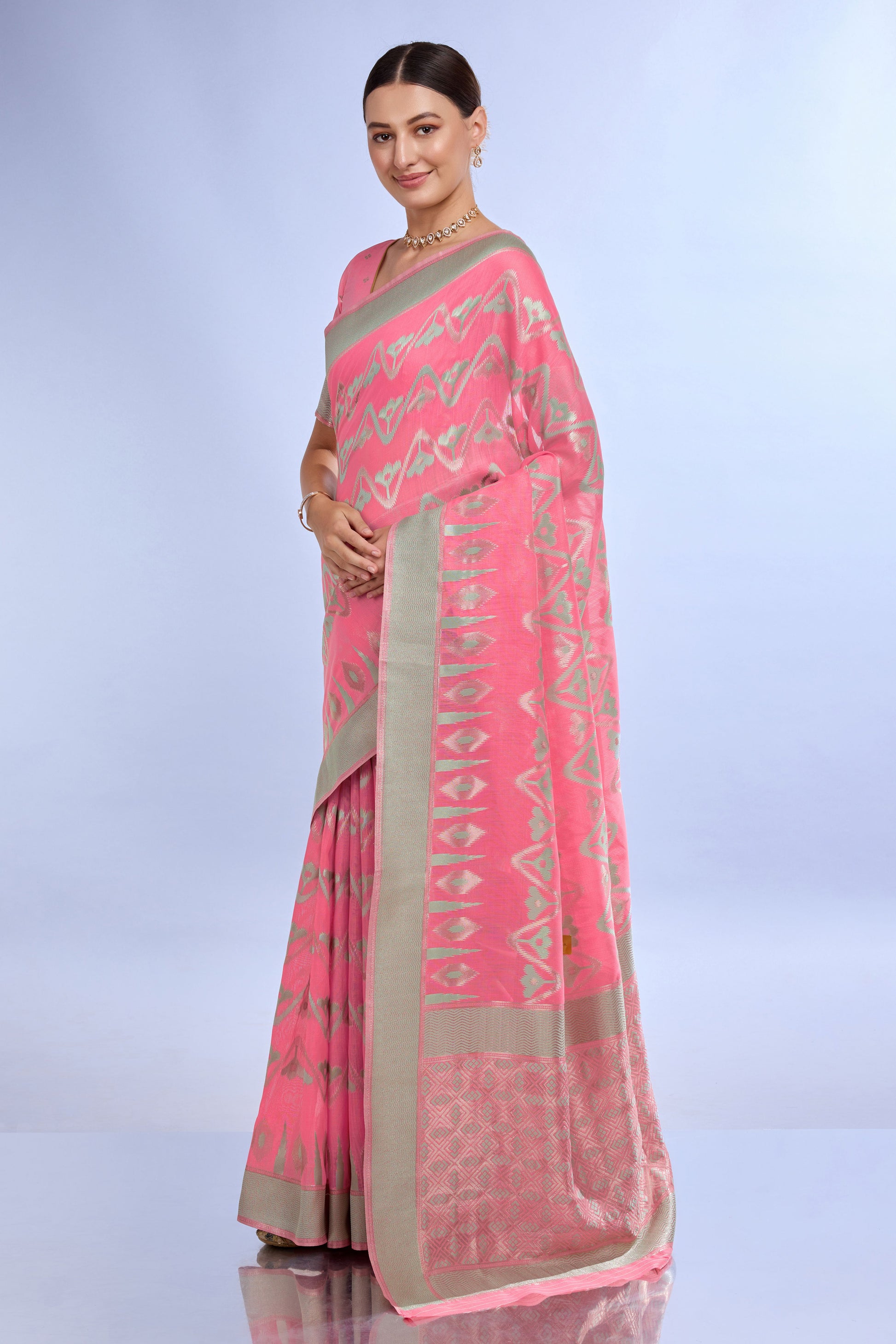 pink-woven-linen-saree-zb132208_4_SareeButa.com