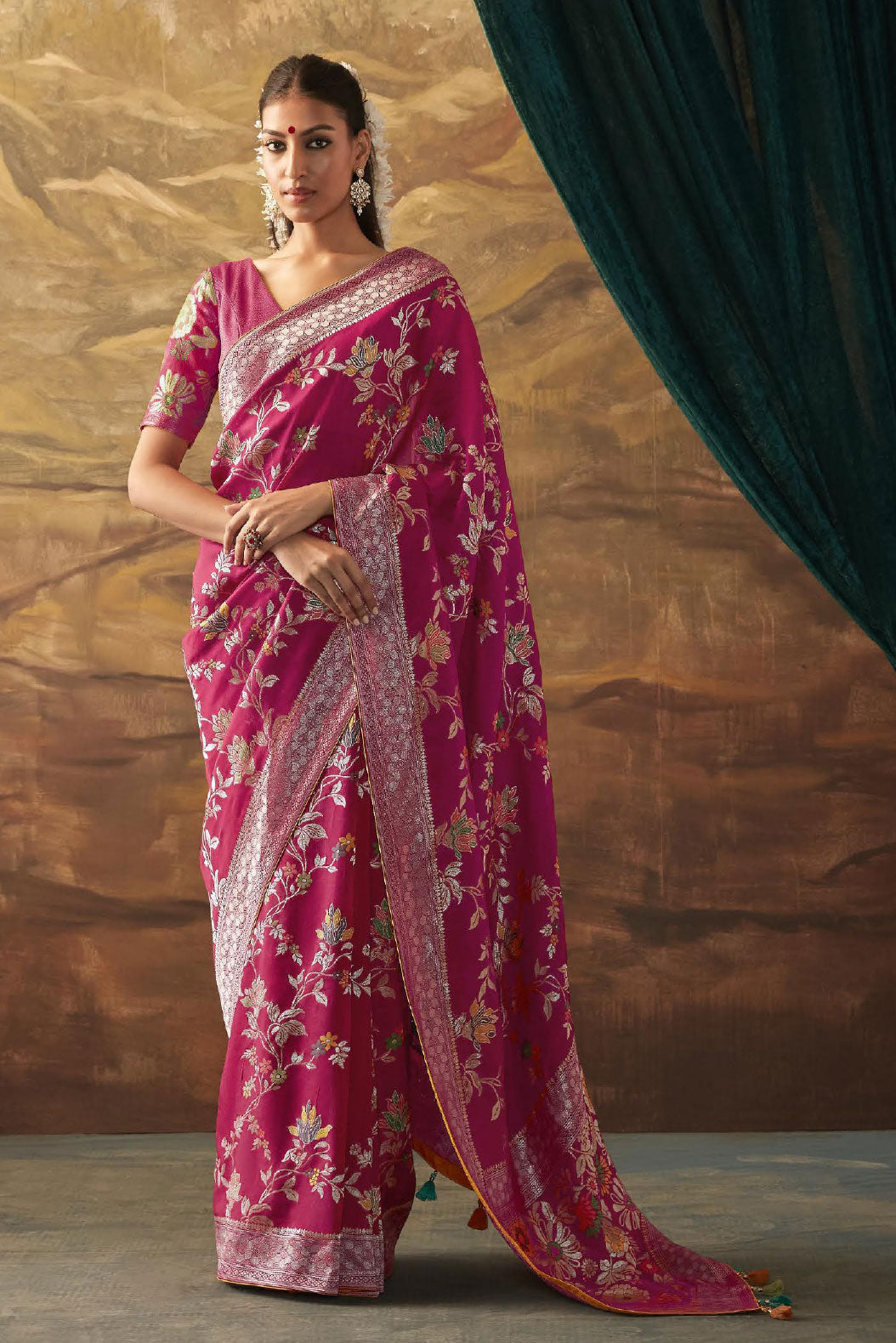 Pink Woven Paithani Silk Saree-ZB131436_1