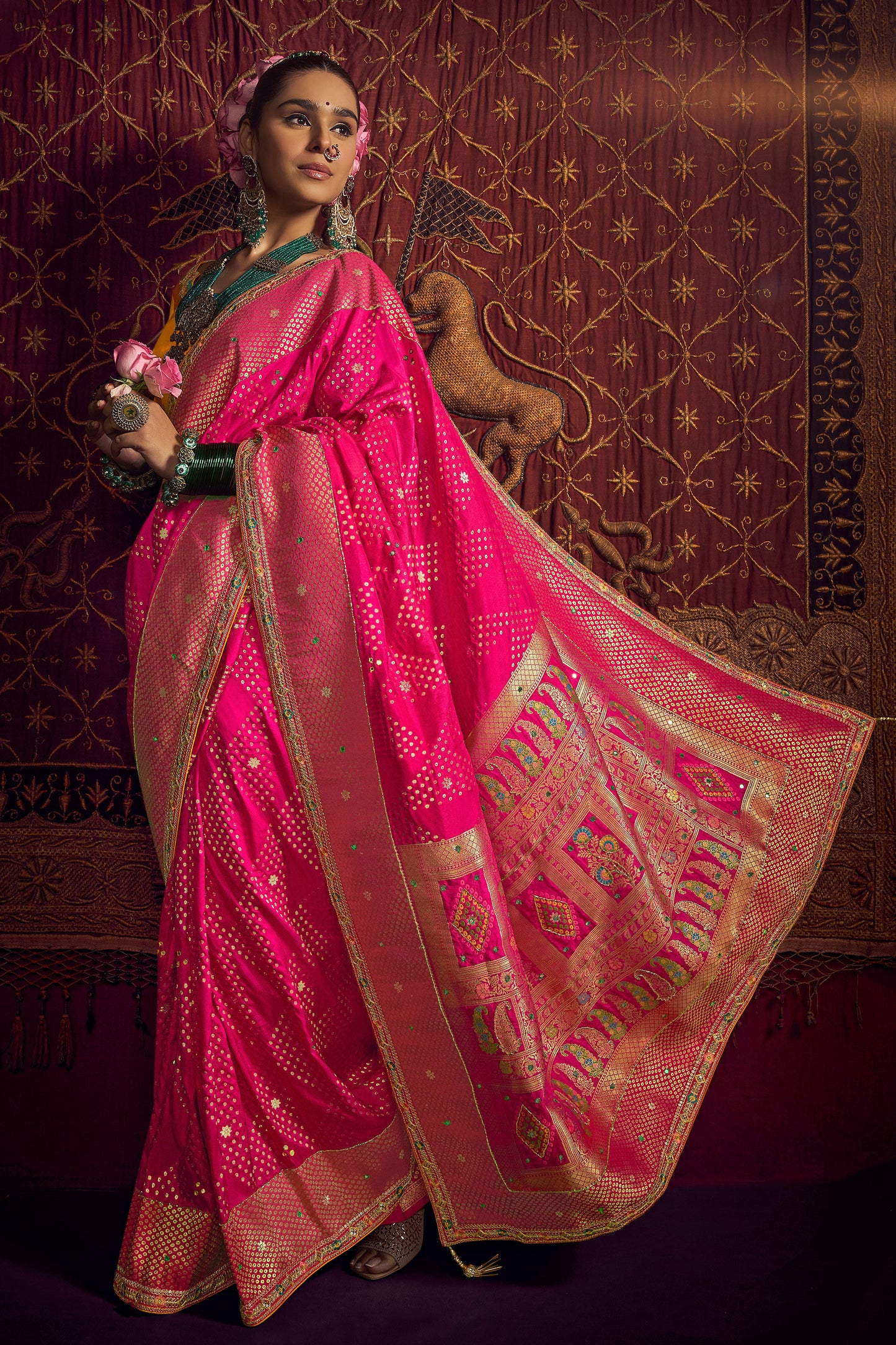 Pink Woven Pure Viscose Saree-ZB134046_1_SareeButa.com