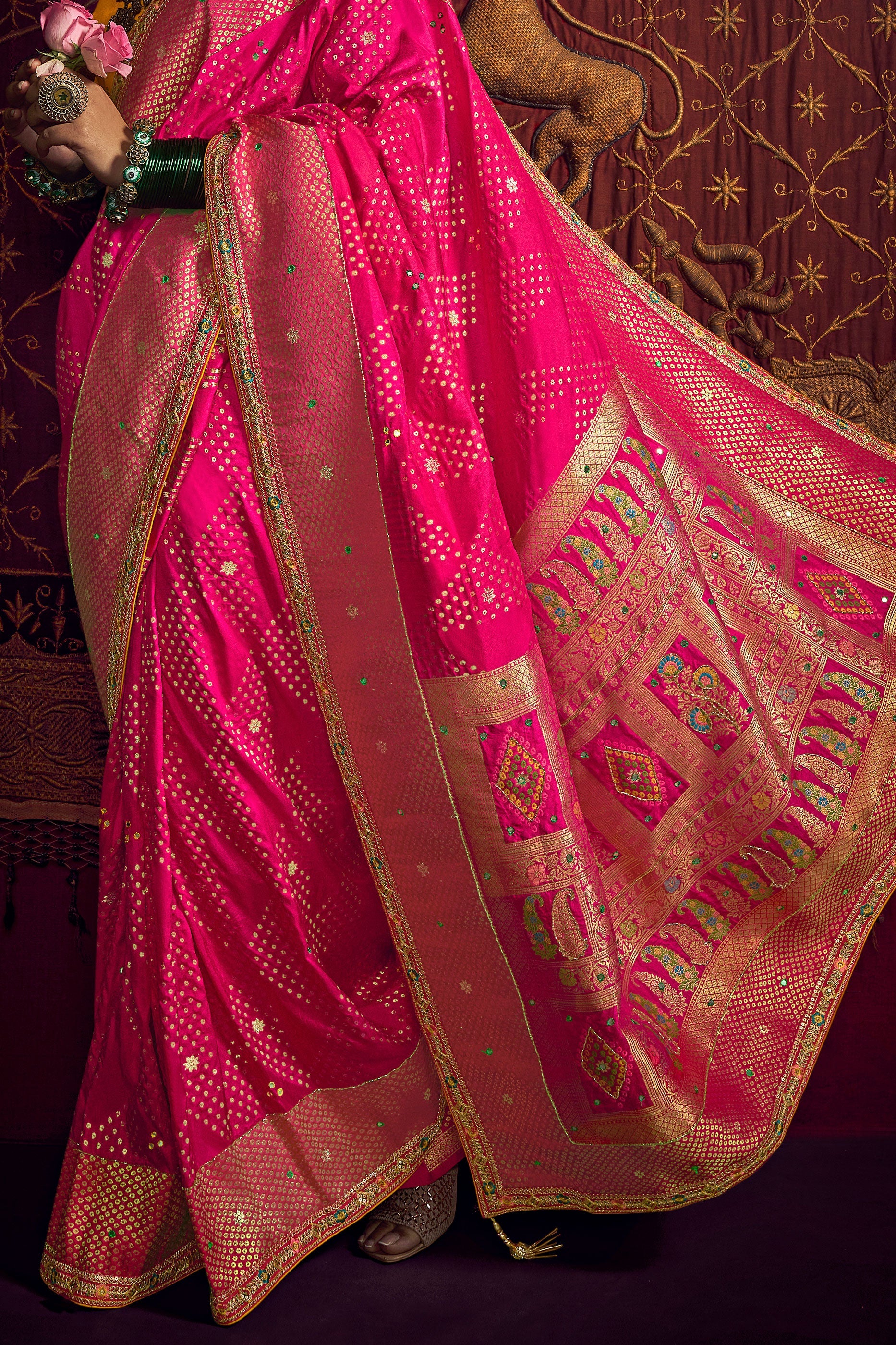 Pink Woven Pure Viscose Saree-ZB134046_4_SareeButa.com