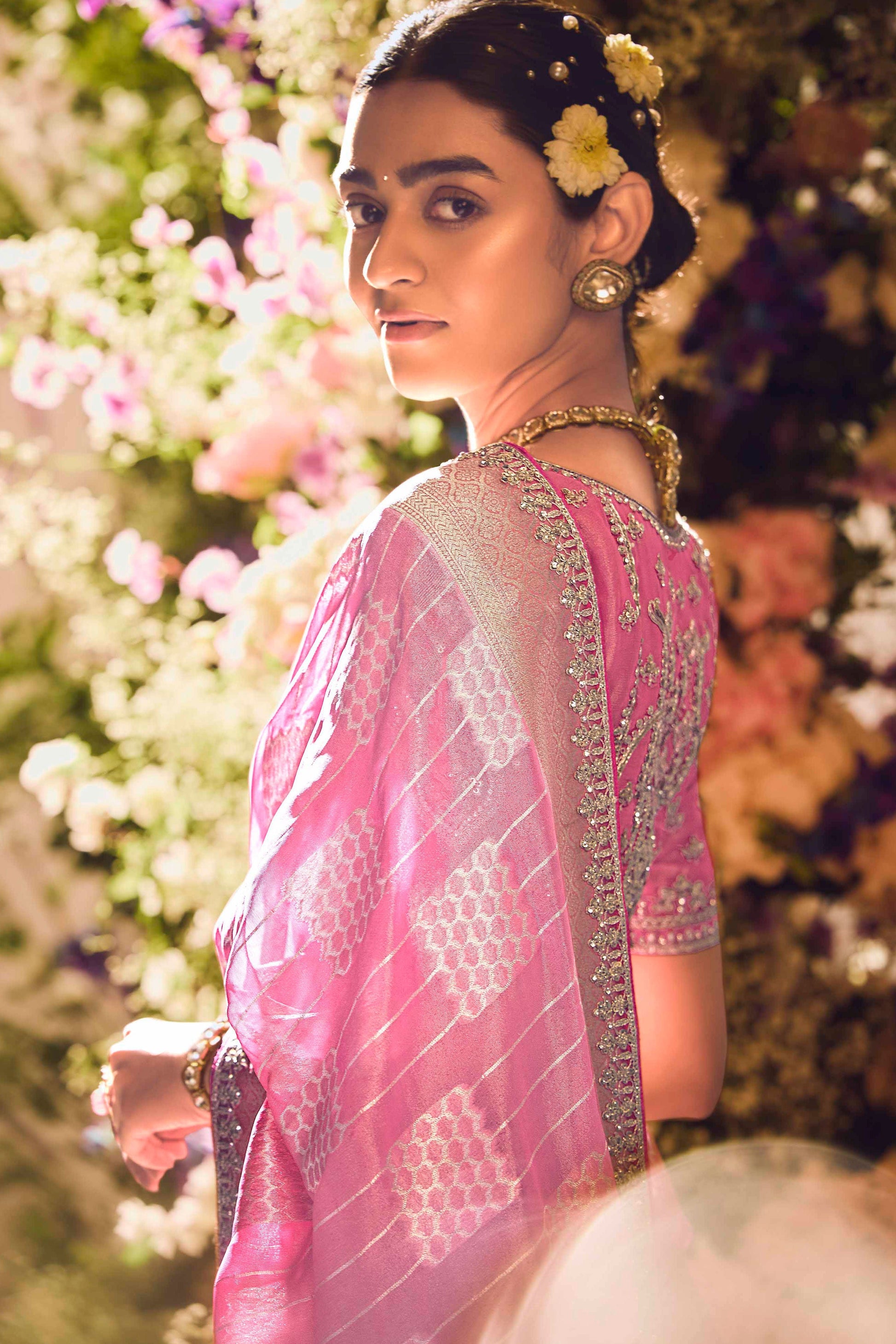 Pink Woven Zari Work Silk Saree-ZB133267_4_SareeButa.com