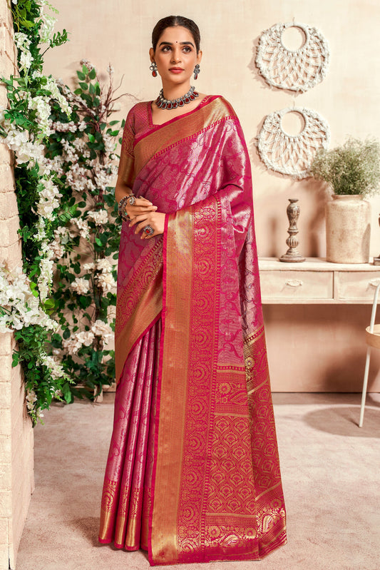 Pink Zari Work Silk Saree-ZB133064_1_SareeButa.com