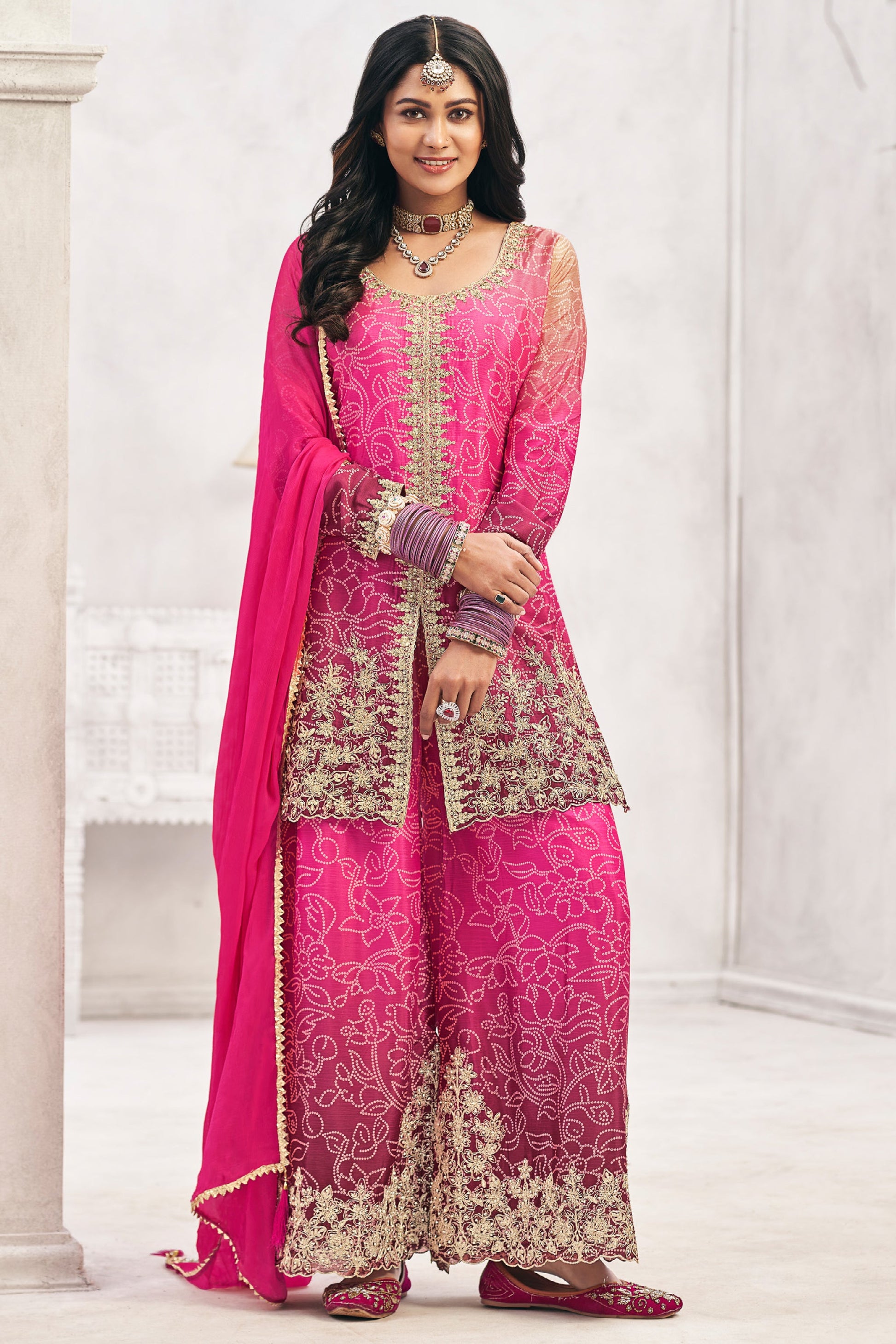 Pink 2-Tone Readymade Chinon Salwar Suit-SS685_1_SareeButa.com