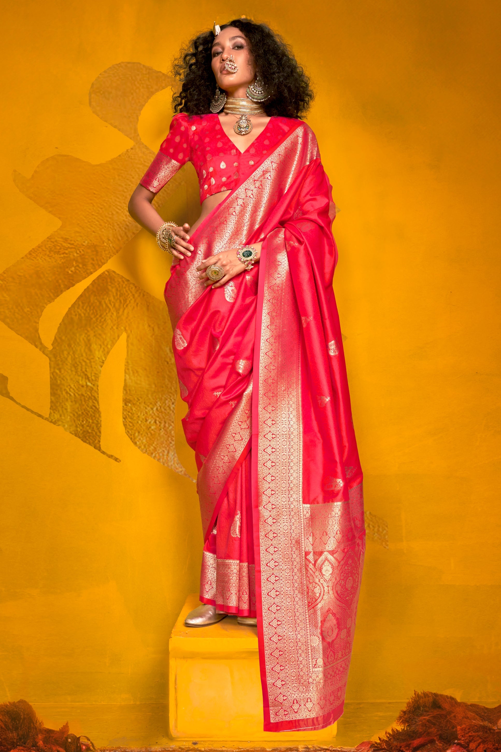 Pink 2-Tone Zari Weaving Silk Saree-ZB134061_1_SareeButa.com