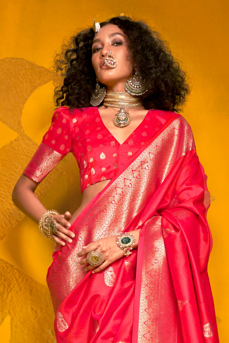 Pink 2-Tone Zari Weaving Silk Saree-ZB134061_2_SareeButa.com