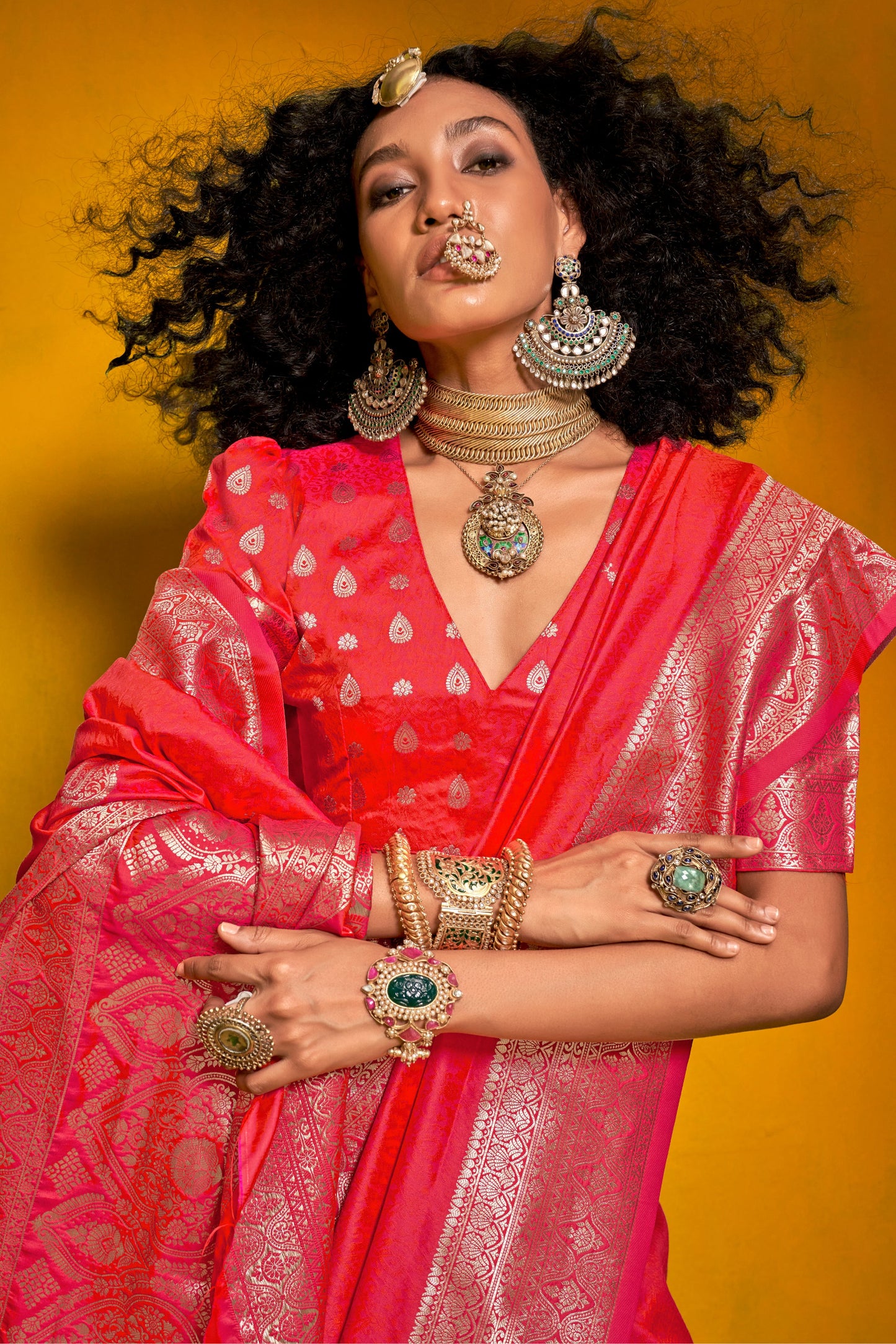 Pink 2-Tone Zari Weaving Silk Saree-ZB134061_3_SareeButa.com