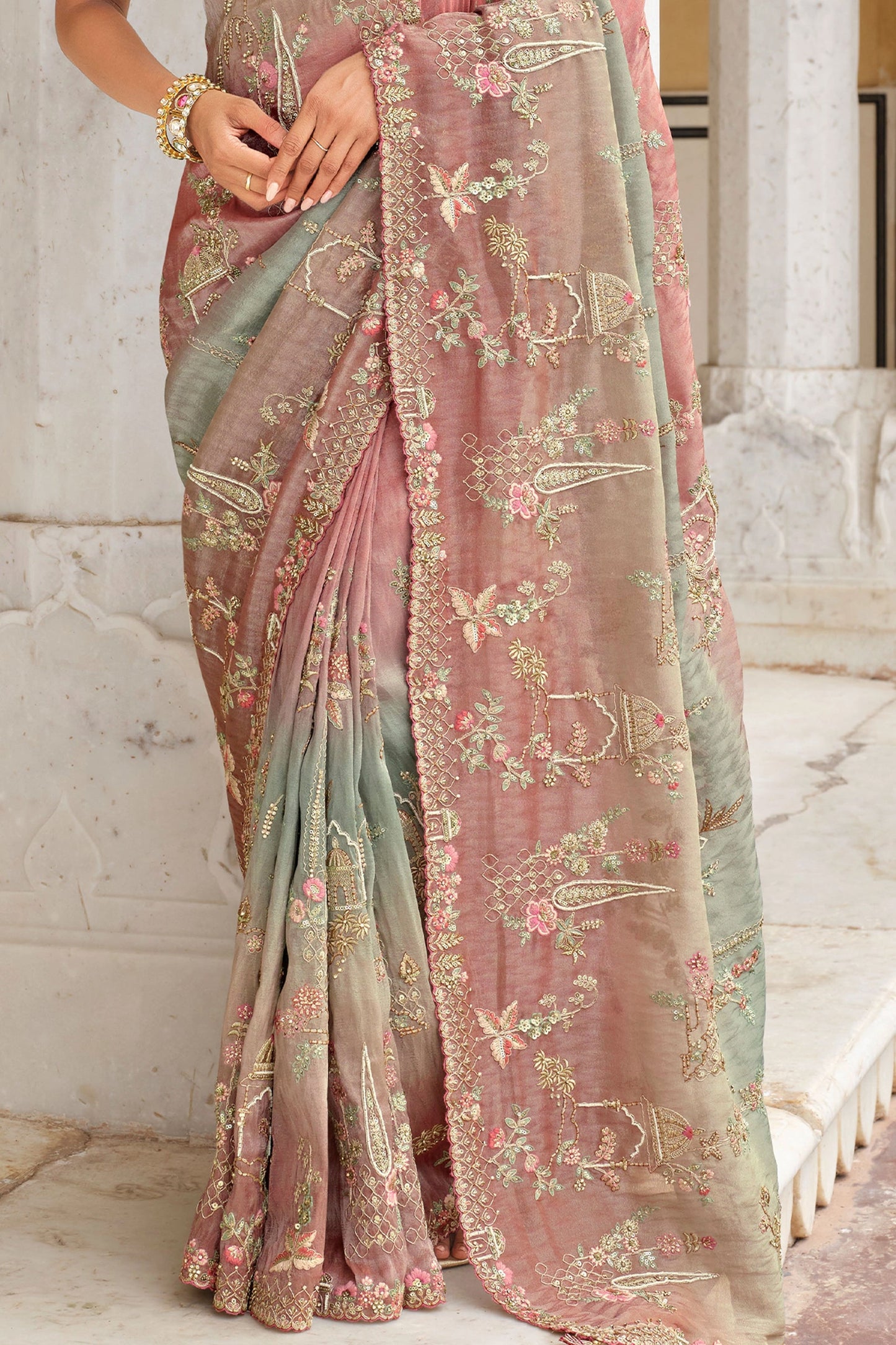 Pink And Grey Embroidered Silk Saree-SAR11382_4_SareeButa.com