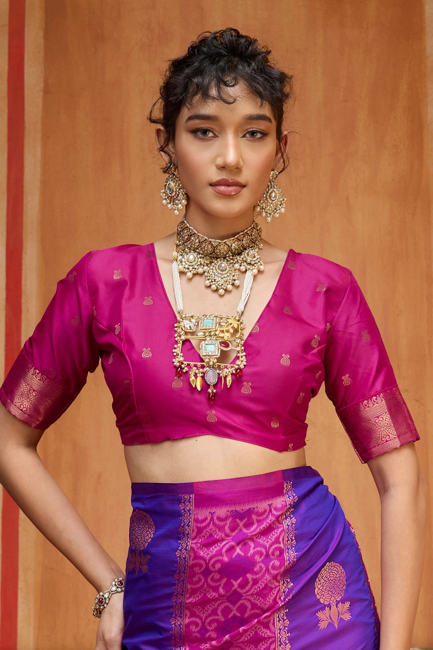 Pink And Purple Woven Silk Saree-SAR11915_3_SareeButa.com