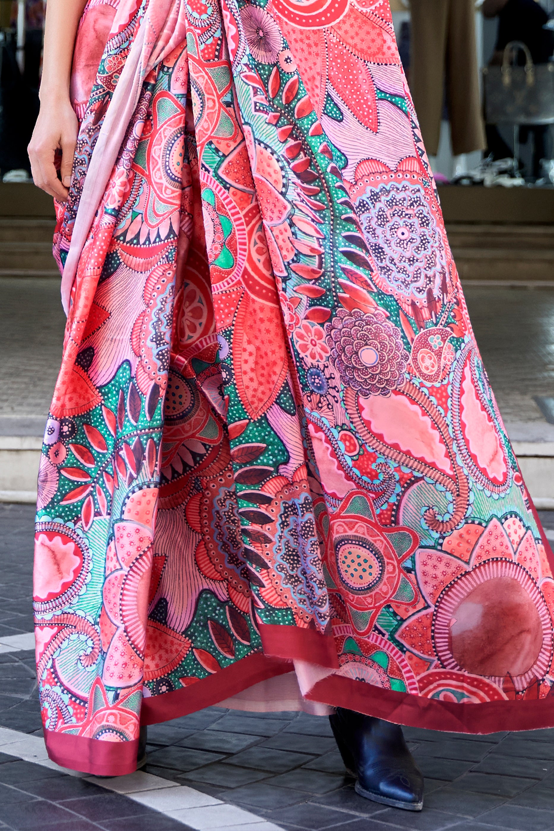 Pink Digital Print Satin Saree-SAR12388_4_SareeButa.com