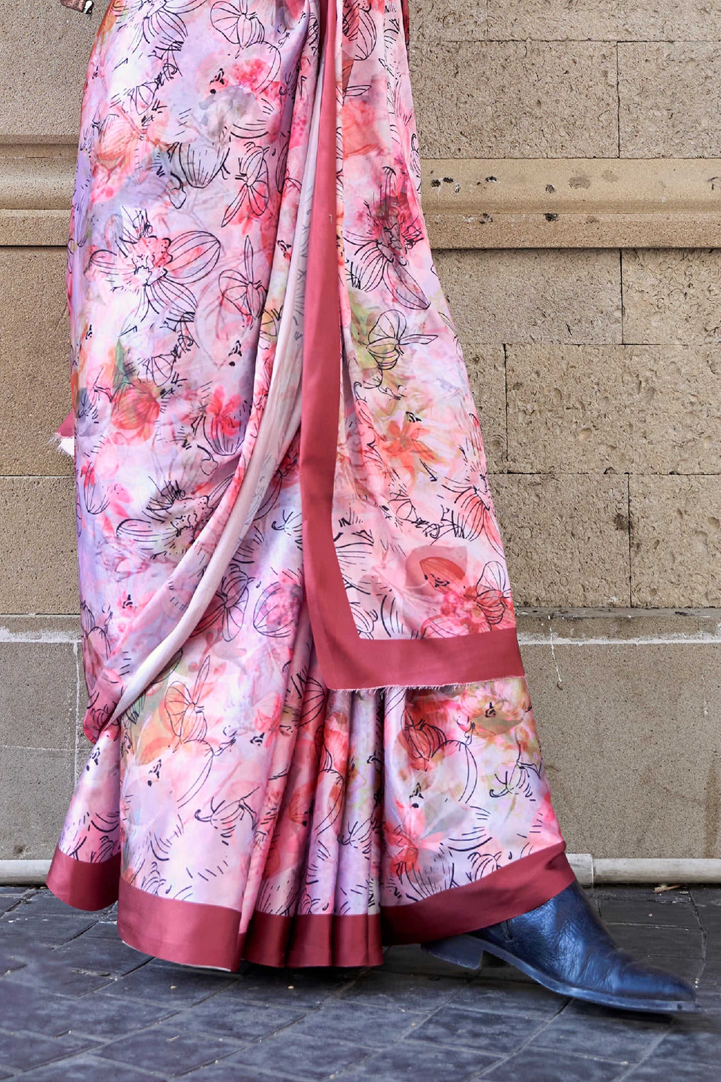 Pink Digital Print Satin Saree-SAR12390_4_SareeButa.com