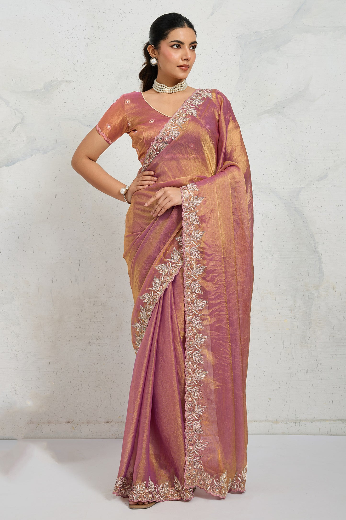Pink Embroidered Chiffon Saree-SAR12506_1_SareeButa.com