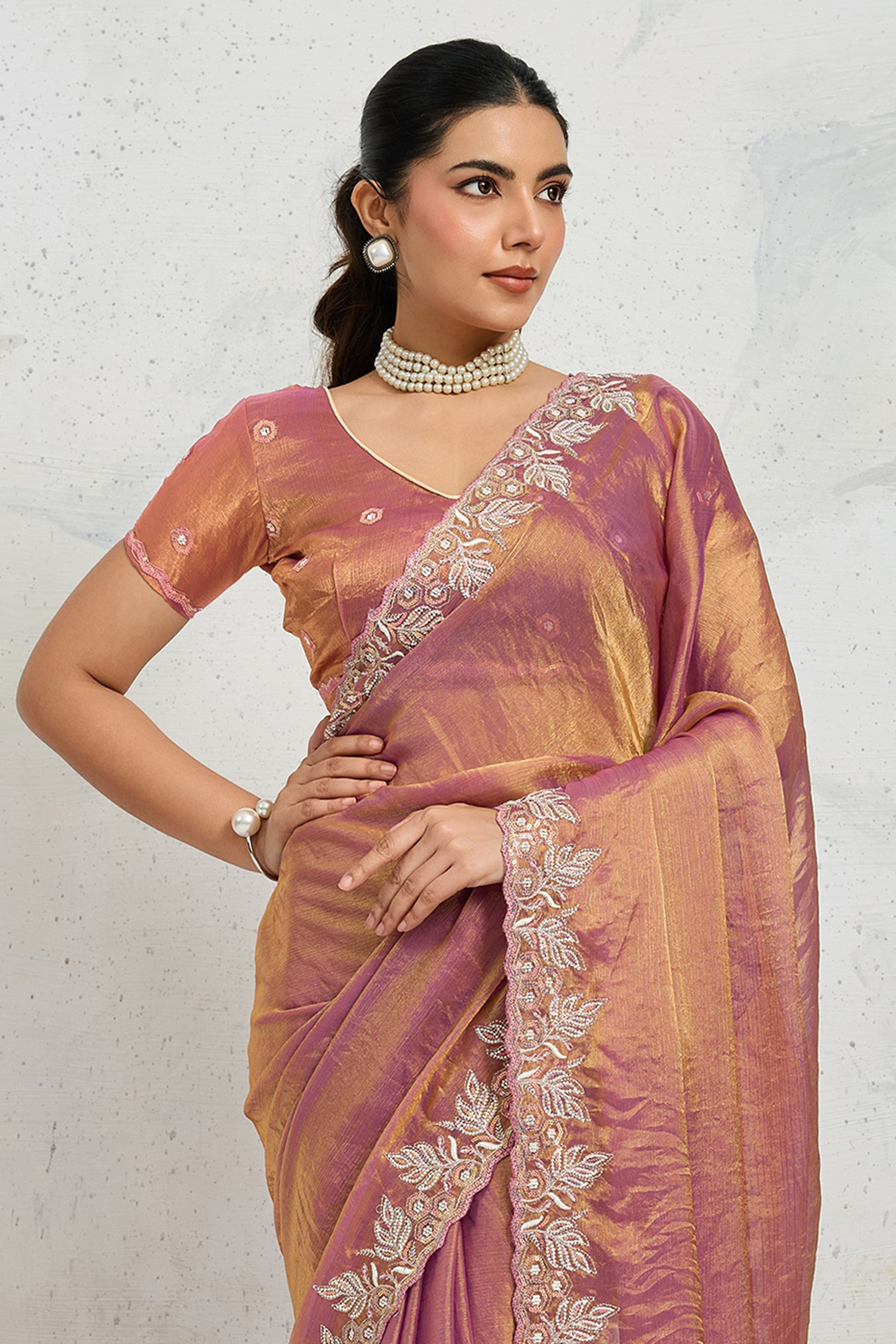 Pink Embroidered Chiffon Saree-SAR12506_2_SareeButa.com