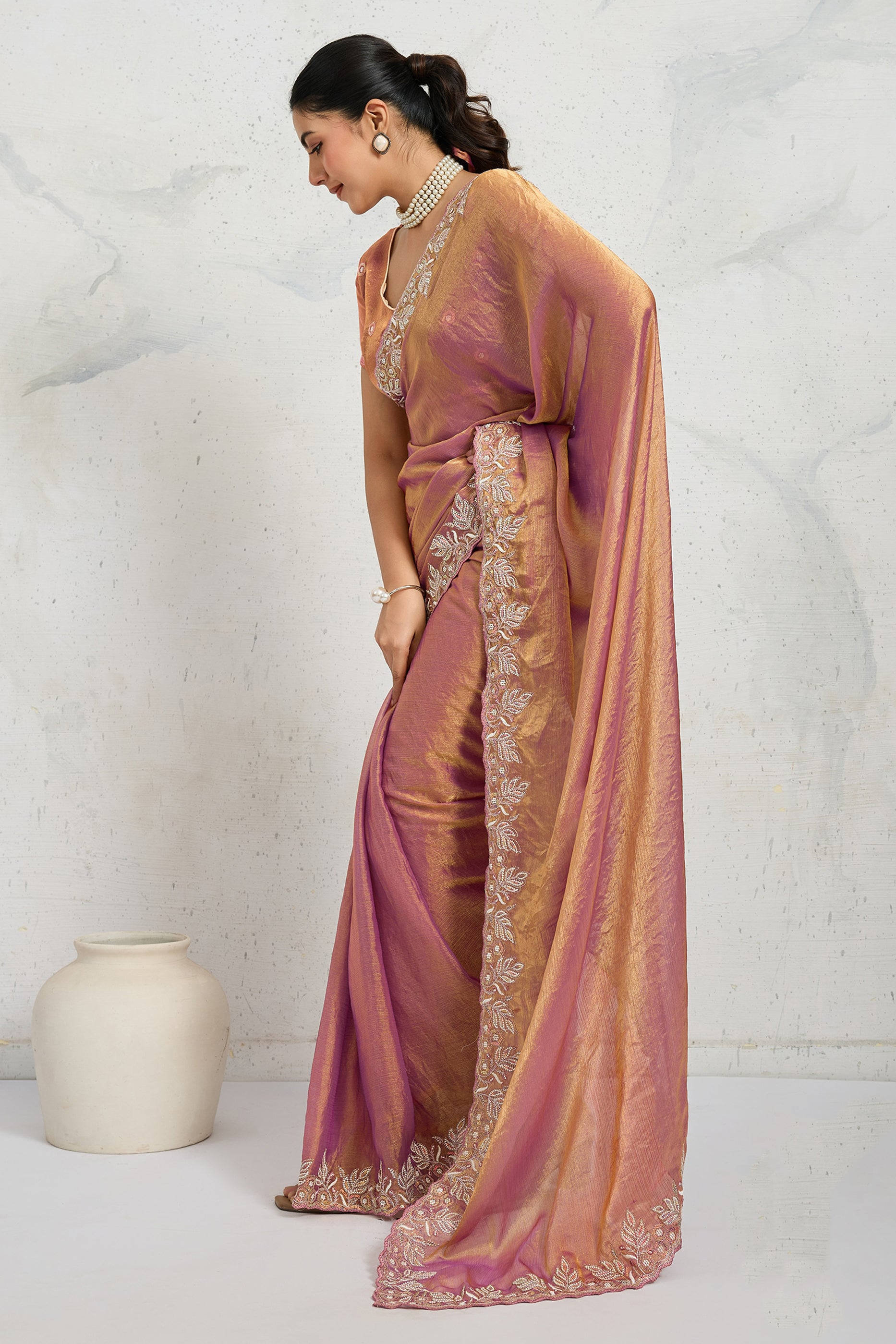 Pink Embroidered Chiffon Saree-SAR12506_4_SareeButa.com