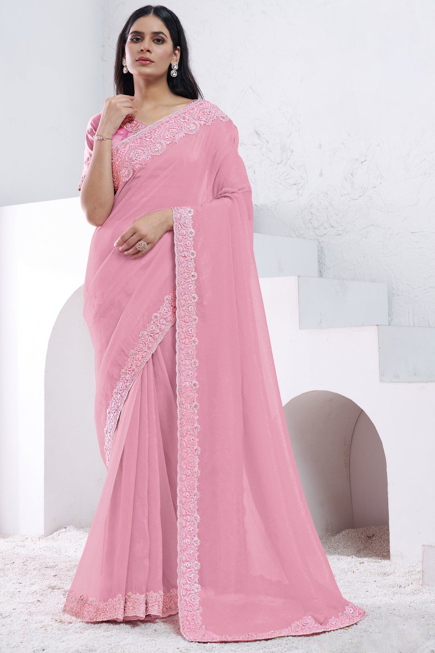 Pink Embroidered Crepe Silk Saree-ZB133732_1_SareeButa.com