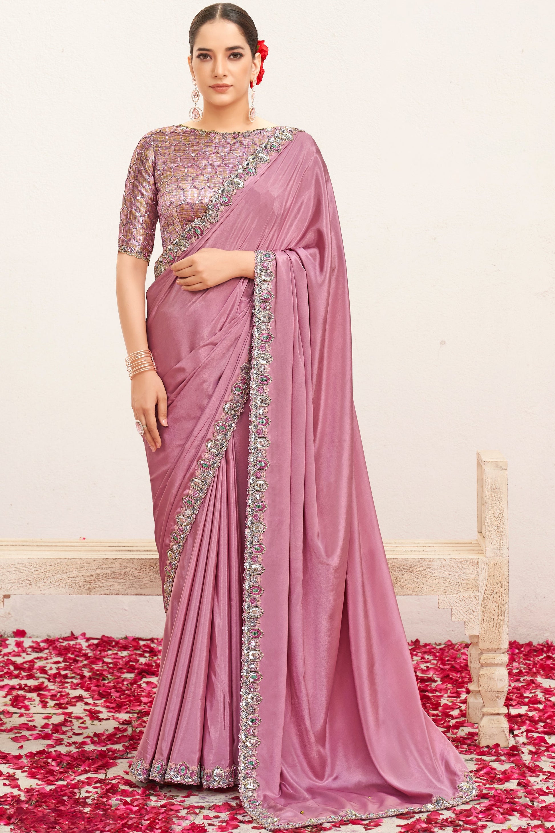 Pink Embroidered Crepe Silk Saree-ZB134577_1_SareeButa.com