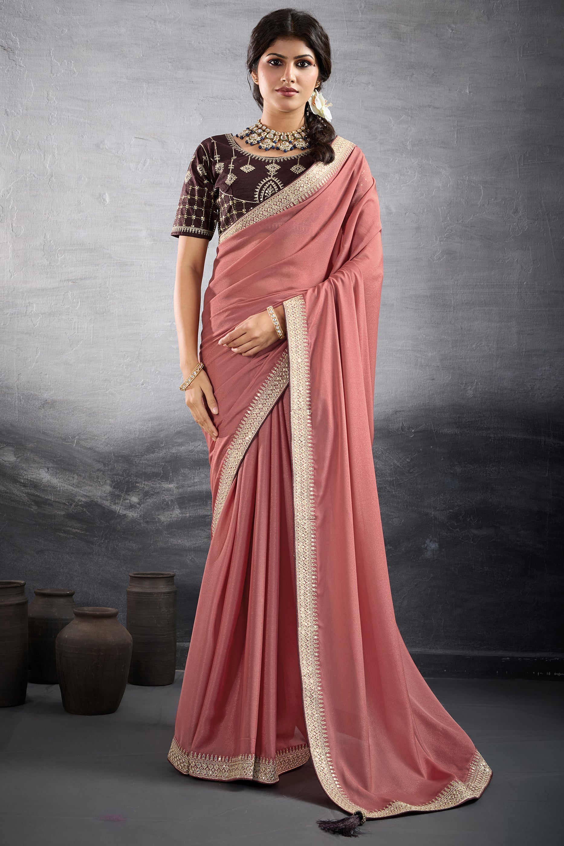 Pink Embroidered Georgette Saree-SAR10603_1_SareeButa.com