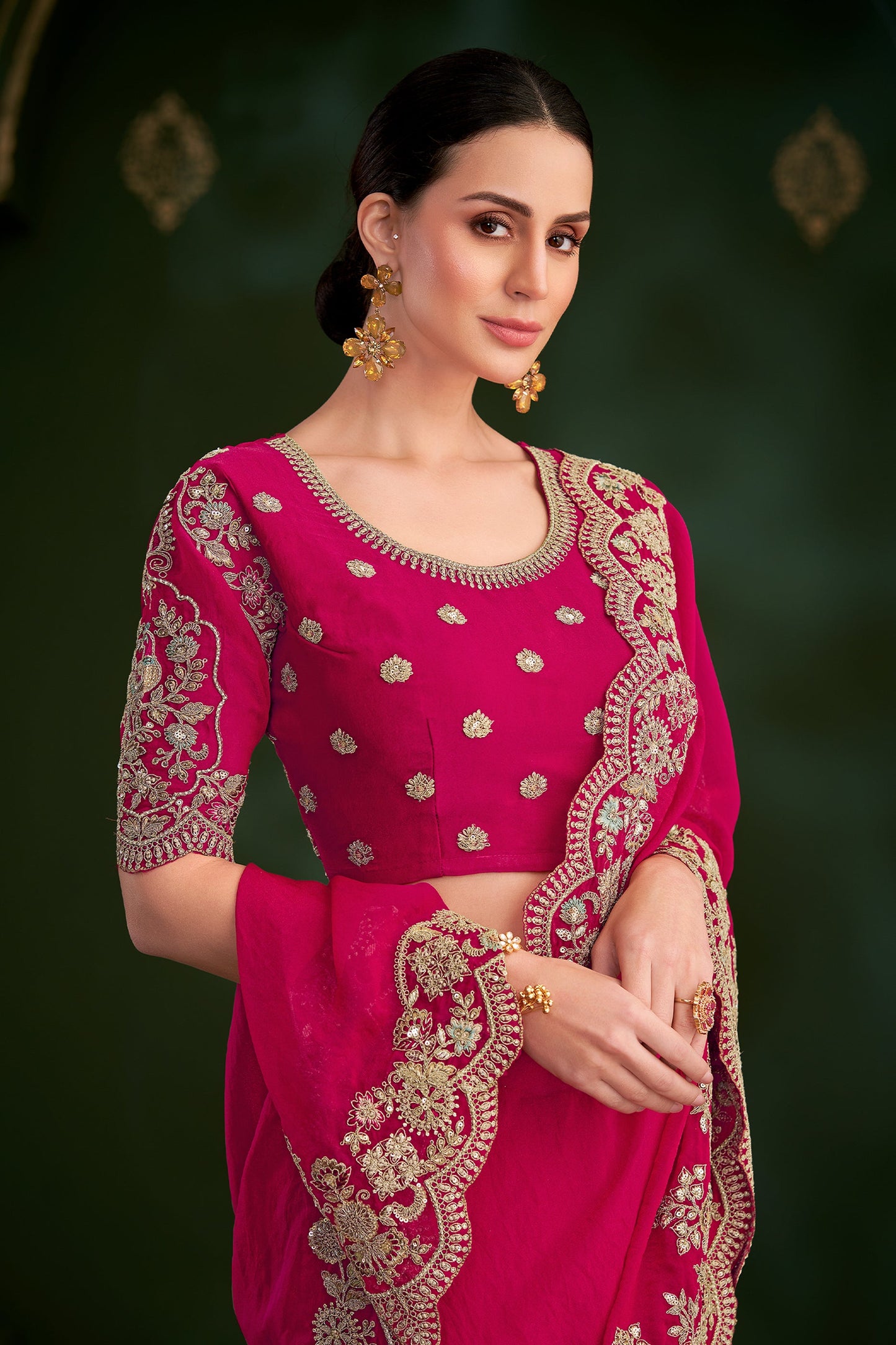Pink Embroidered Georgette Saree-SAR10959_2_SareeButa.com