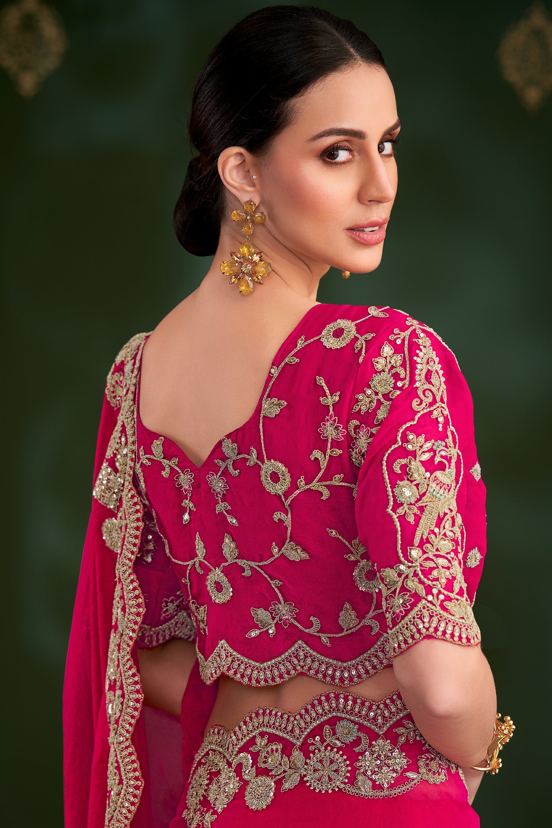 Pink Embroidered Georgette Saree-SAR10959_3_SareeButa.com