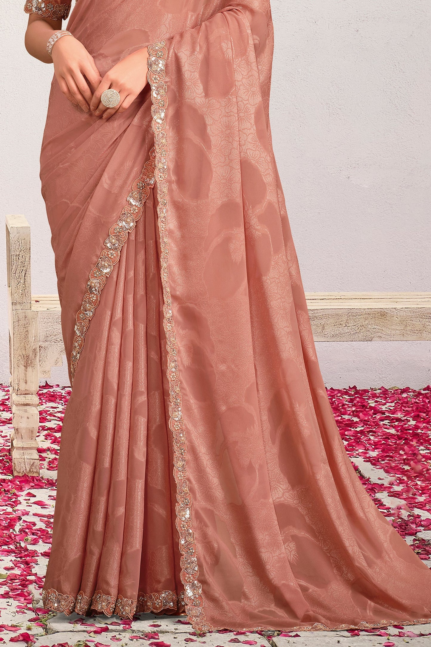 Pink Embroidered Georgette  Saree-ZB134579_3_SareeButa.com