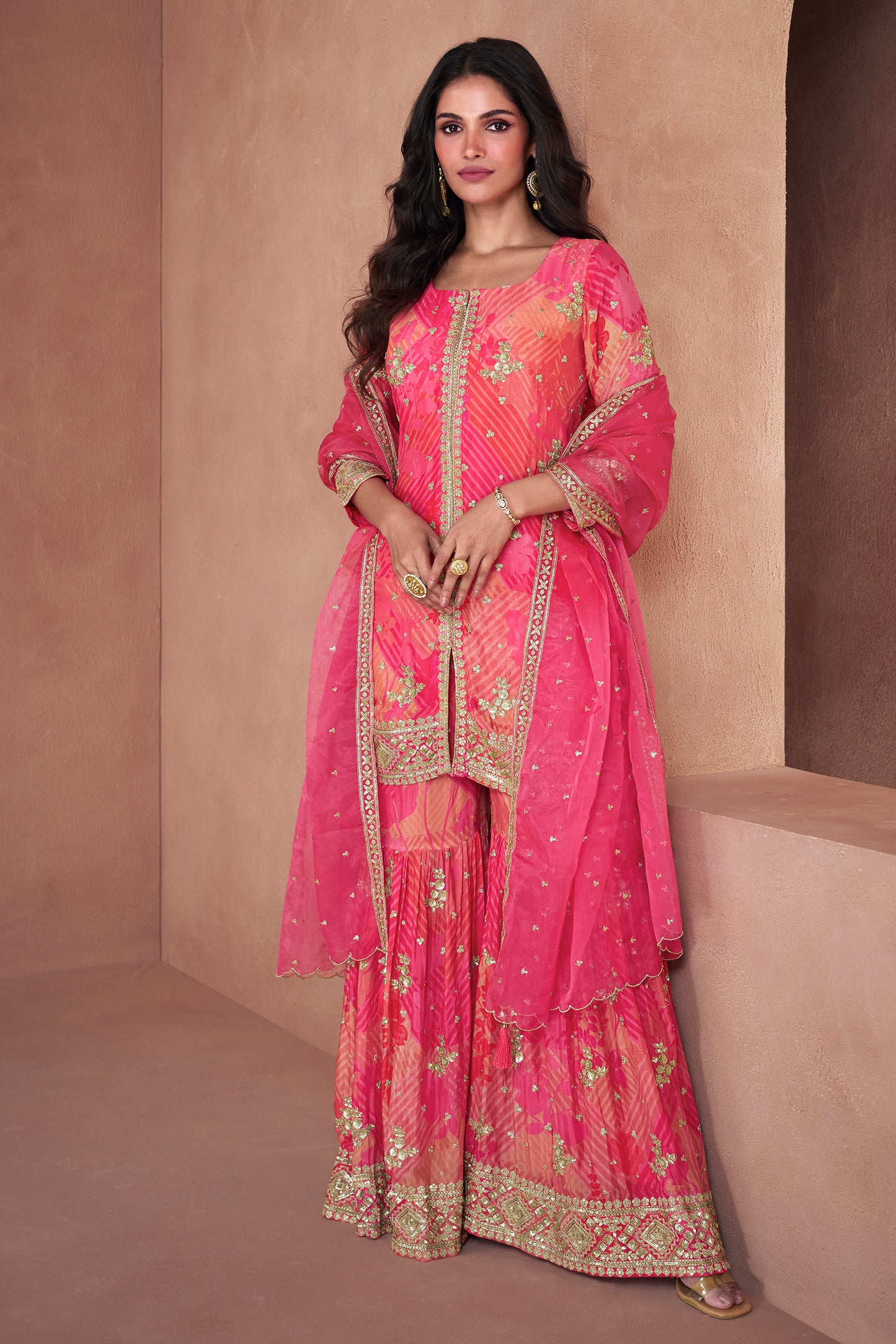Pink Embroidered Georgette Sharara Suit-SAR12812_3_SareeButa.com