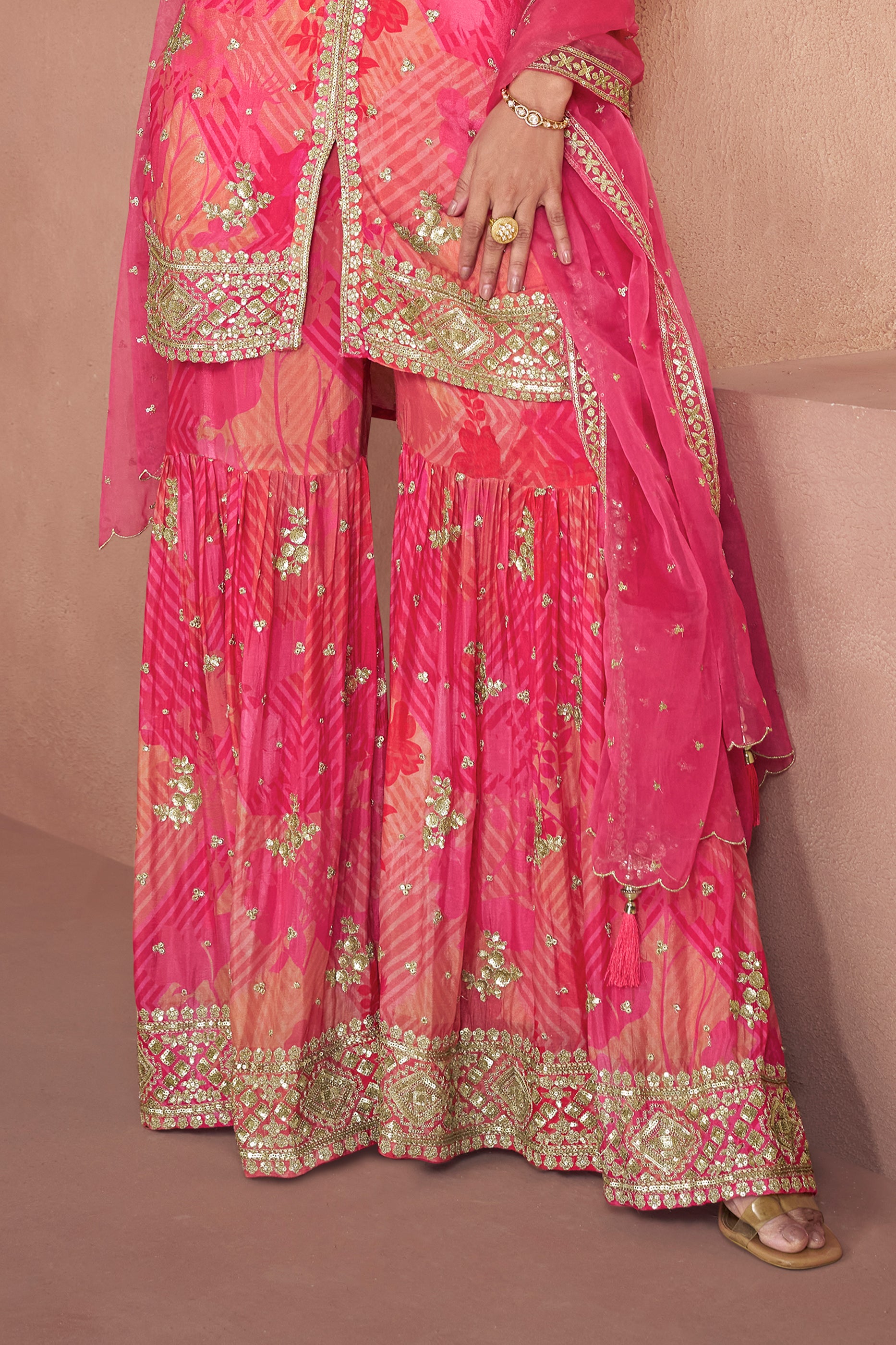 Pink Embroidered Georgette Sharara Suit-SAR12812_4_SareeButa.com
