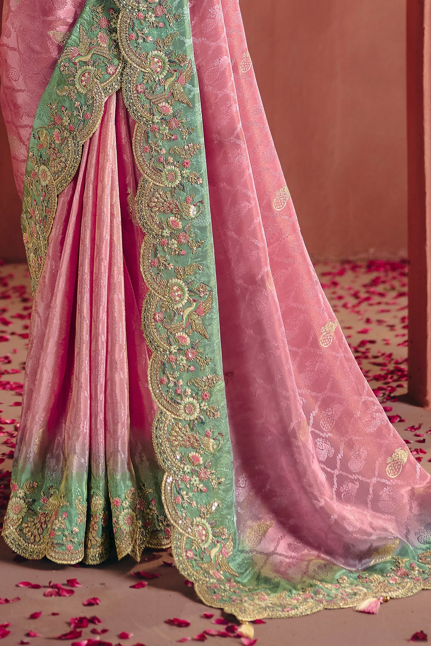 Pink Embroidered Jacquard Dola Silk Saree-SAR12083_5_SareeButa.com