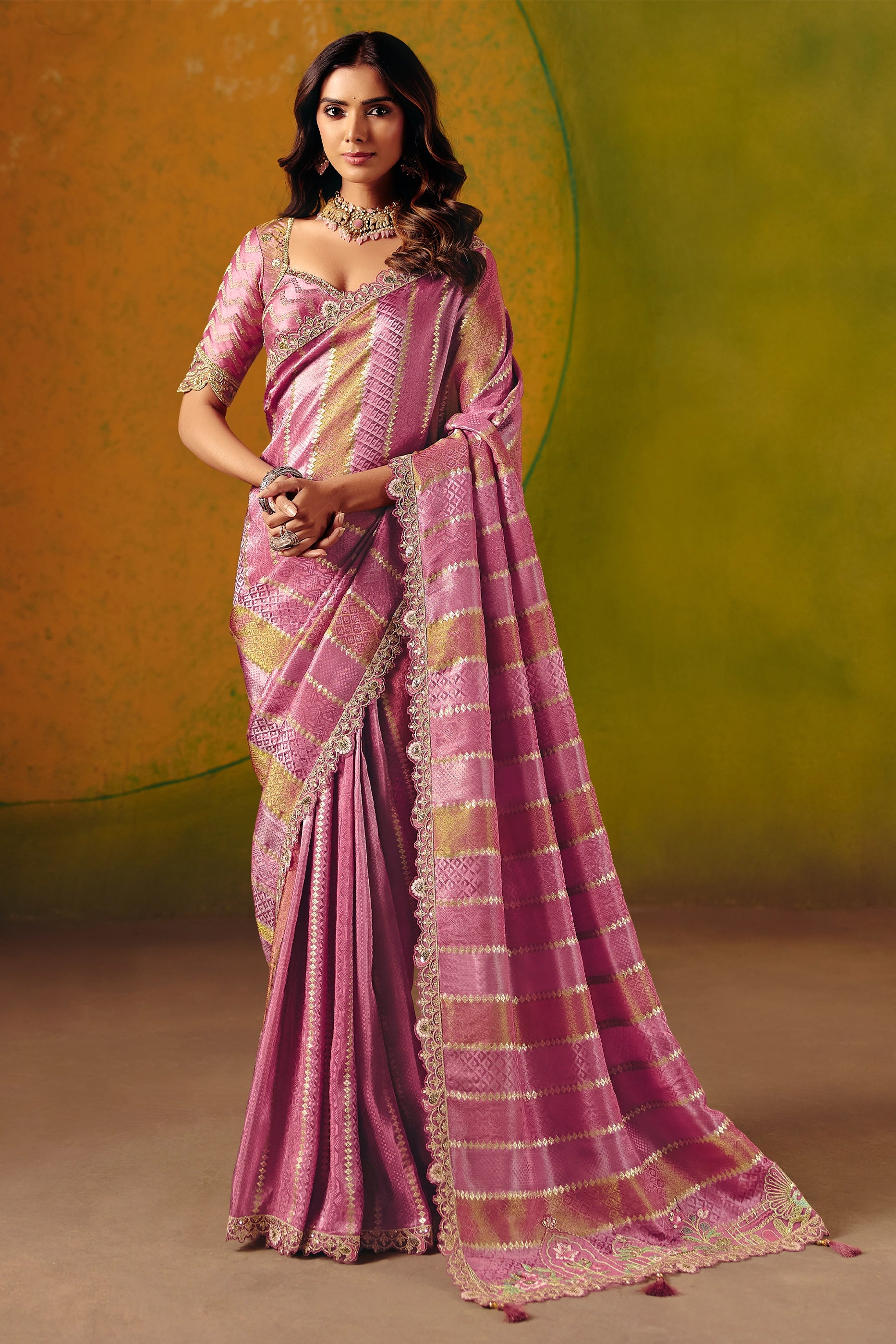 Pink Embroidered Jacquard Silk Saree-SAR12090_1_SareeButa.com