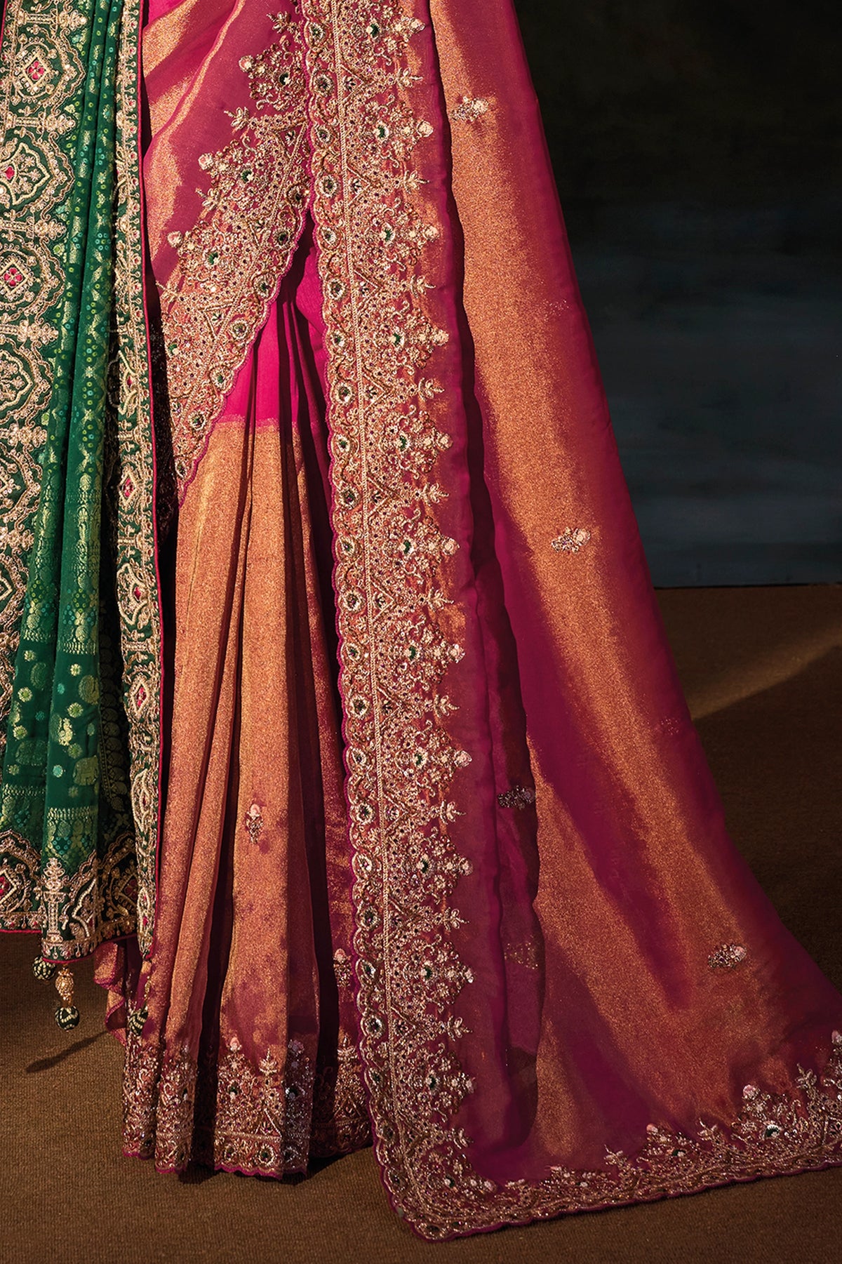 Pink Embroidered Kanjivaram Silk Saree With Dupatta-SAR13262_5_SareeButa.com