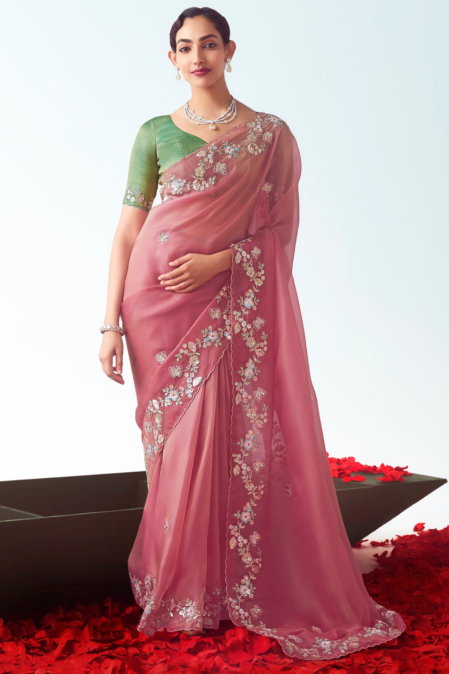Pink Embroidered Organza Saree-ZB134768_1_SareeButa.com