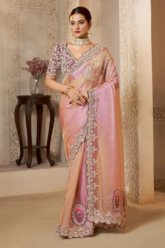 Pink Embroidered Organza Silk Saree-SAR10870_1_SareeButa.com
