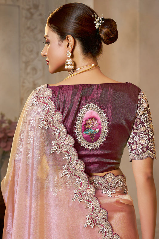 Pink Embroidered Organza Silk Saree-SAR10870_2_SareeButa.com