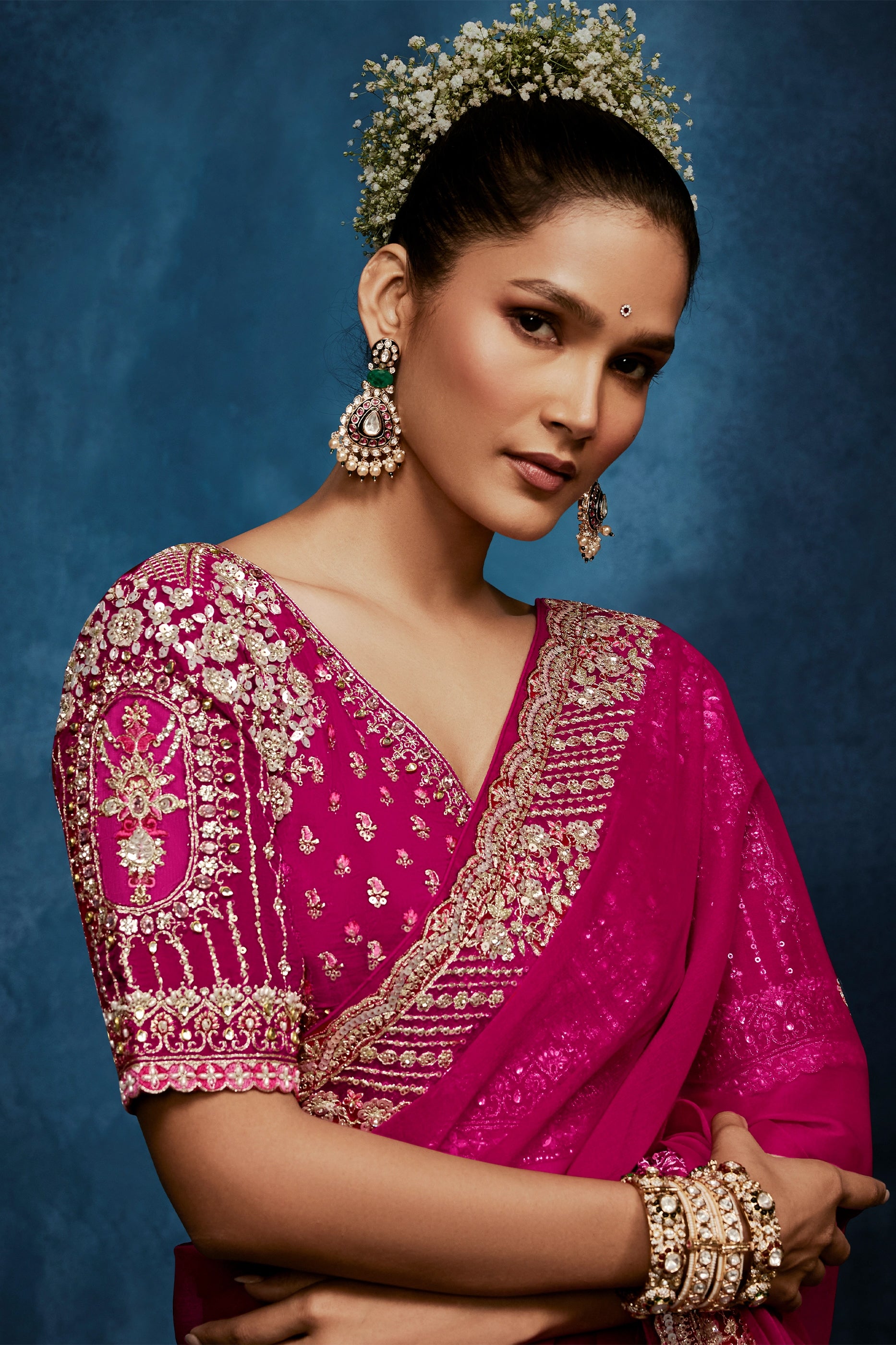 Pink Embroidered Organza Silk Saree-SAR12595_2_SareeButa.com