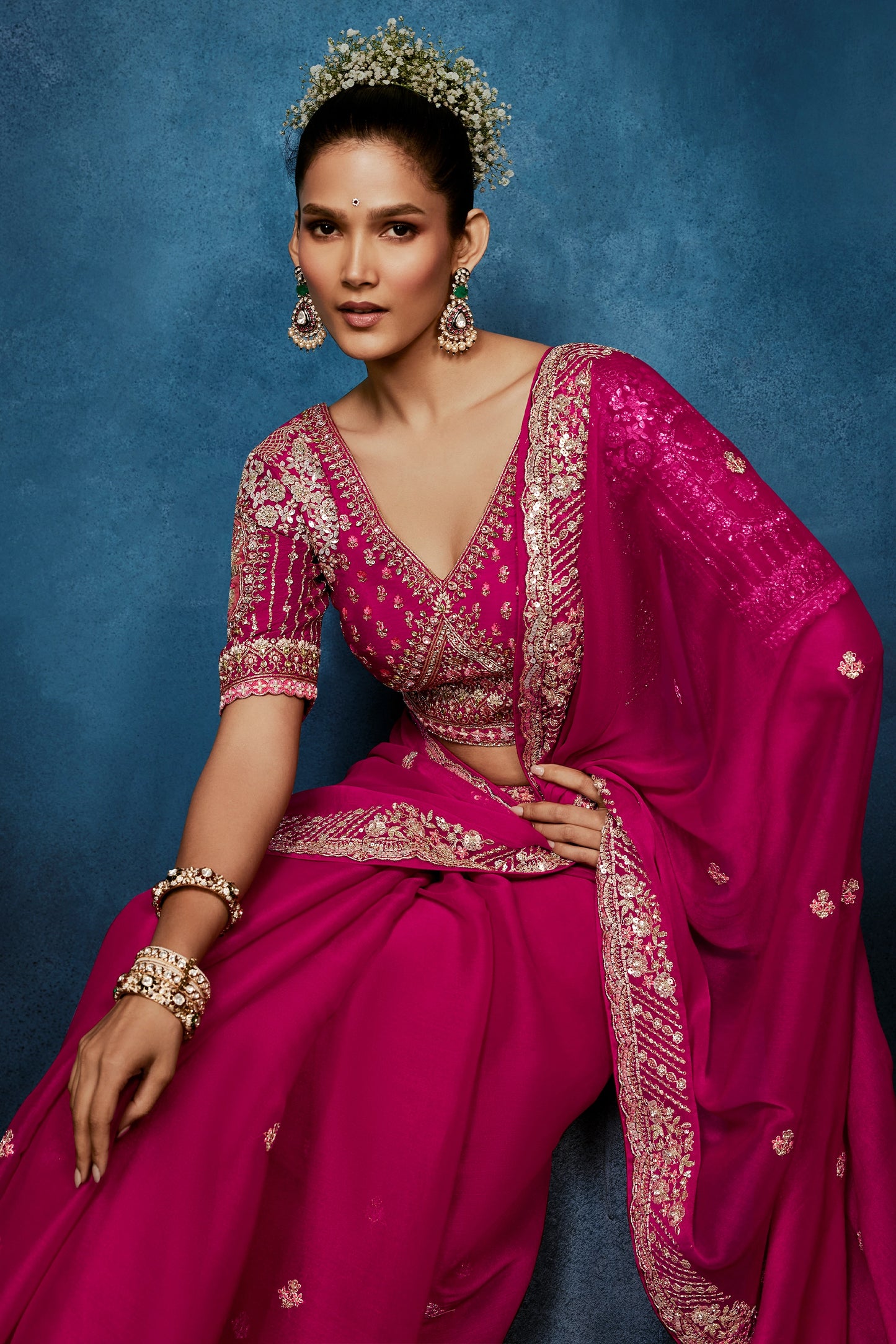 Pink Embroidered Organza Silk Saree-SAR12595_3_SareeButa.com