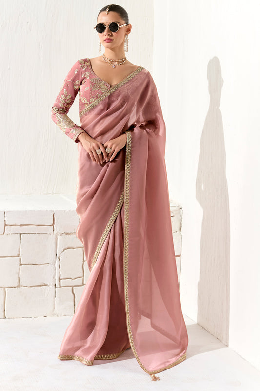 Pink Embroidered Organza Tissue Saree-ZB134744_1_SareeButa.com