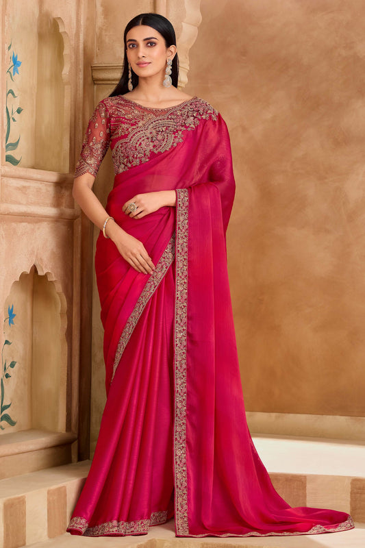 Pink Embroidered Satin Chiffon Saree-SAR11716_1_SareeButa.com