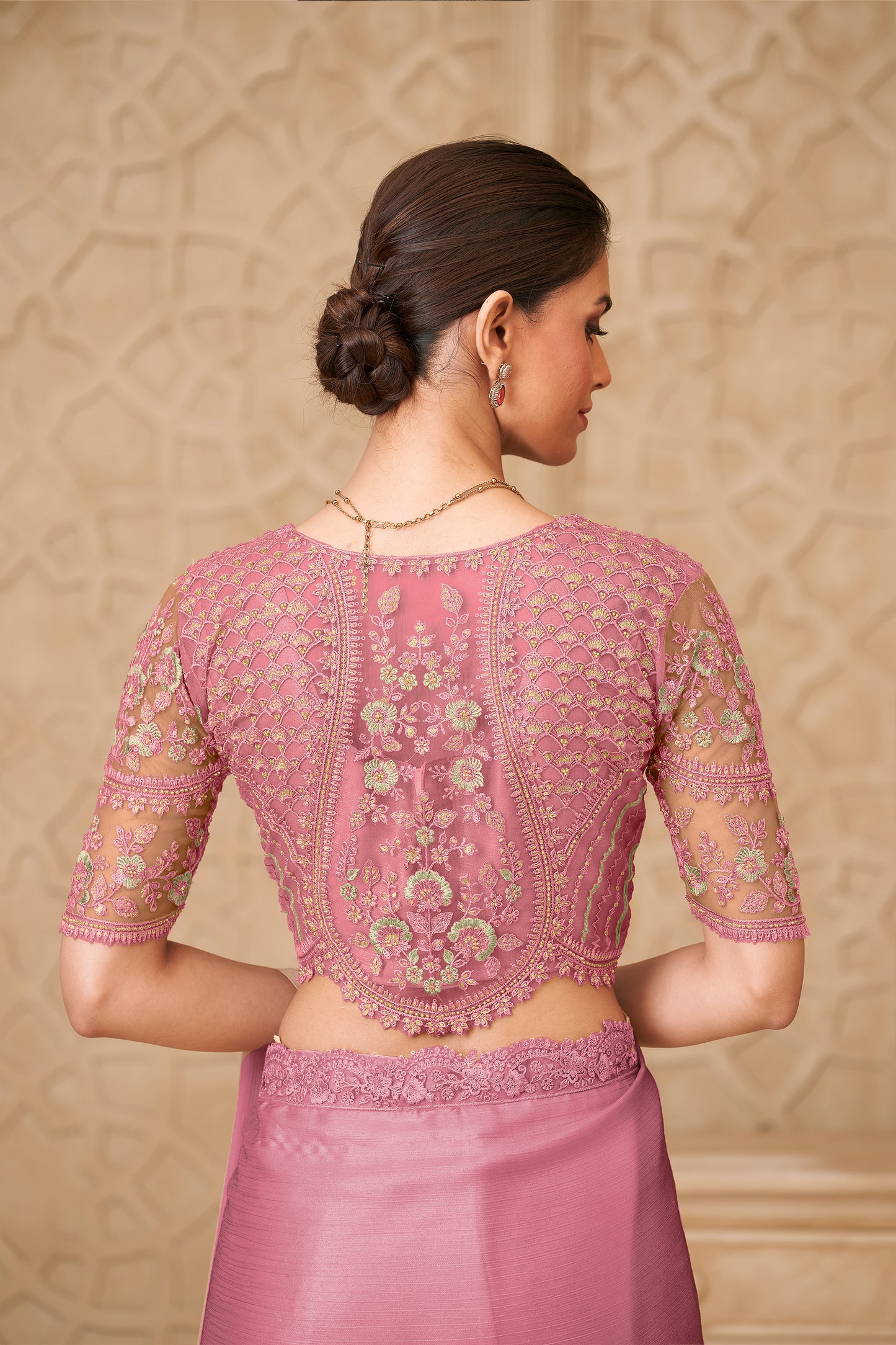 Pink Embroidered Satin Georgette Saree-SAR12467_5_SareeButa.com