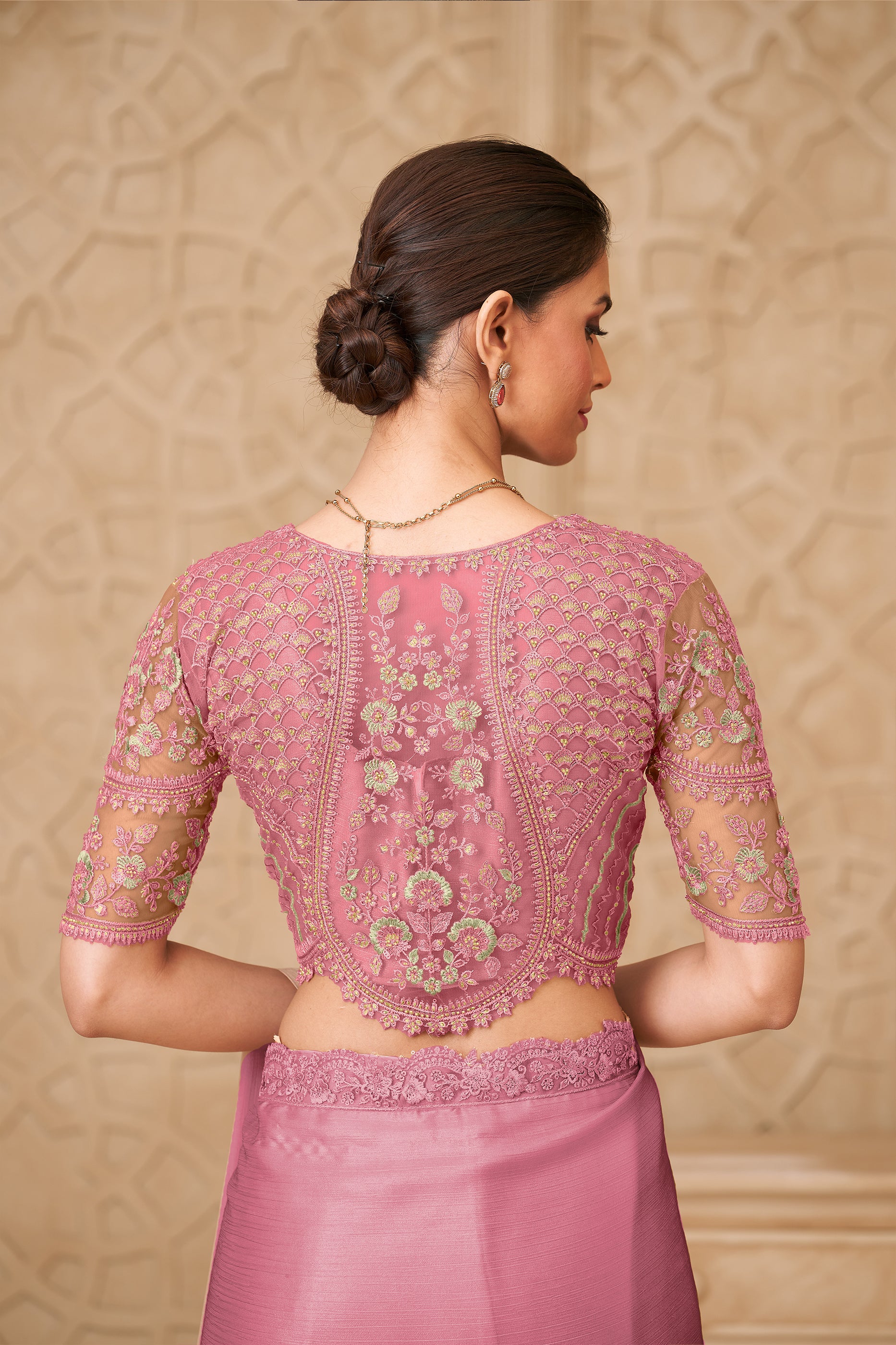 Pink Embroidered Satin Georgette Saree-SAR12467_5_SareeButa.com