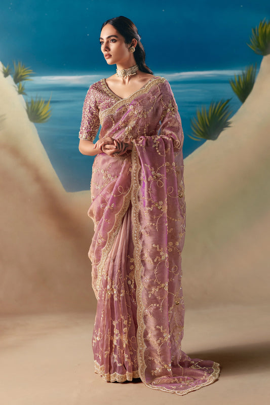Pink Embroidered Satin Organza Saree-SAR11047_1_SareeButa.com