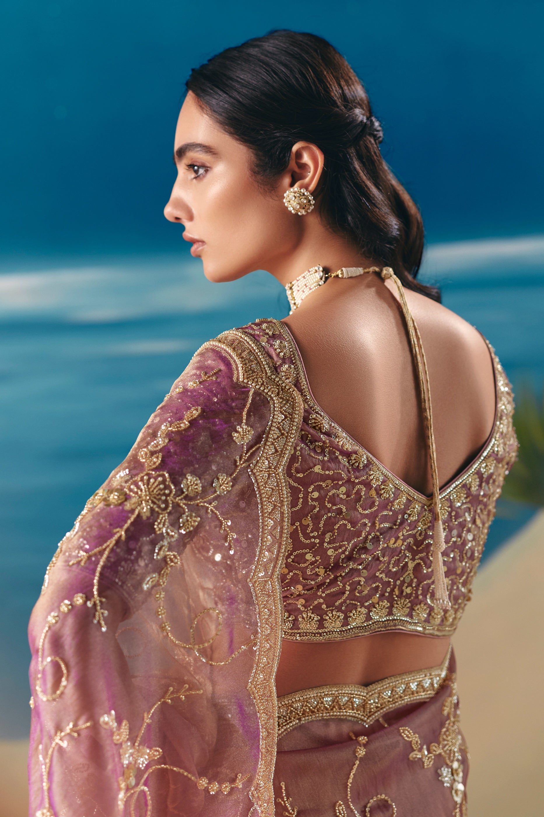 Pink Embroidered Satin Organza Saree-SAR11047_3_SareeButa.com