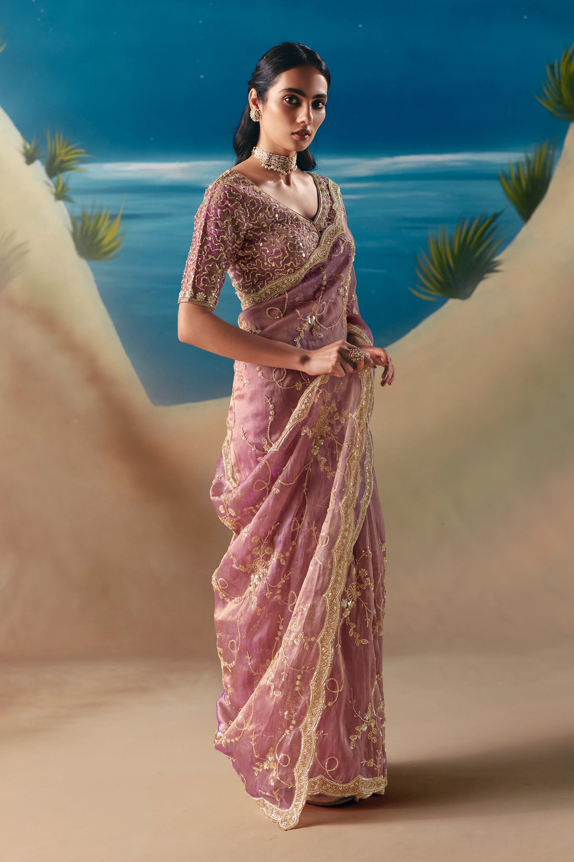 Pink Embroidered Satin Organza Saree-SAR11047_4_SareeButa.com