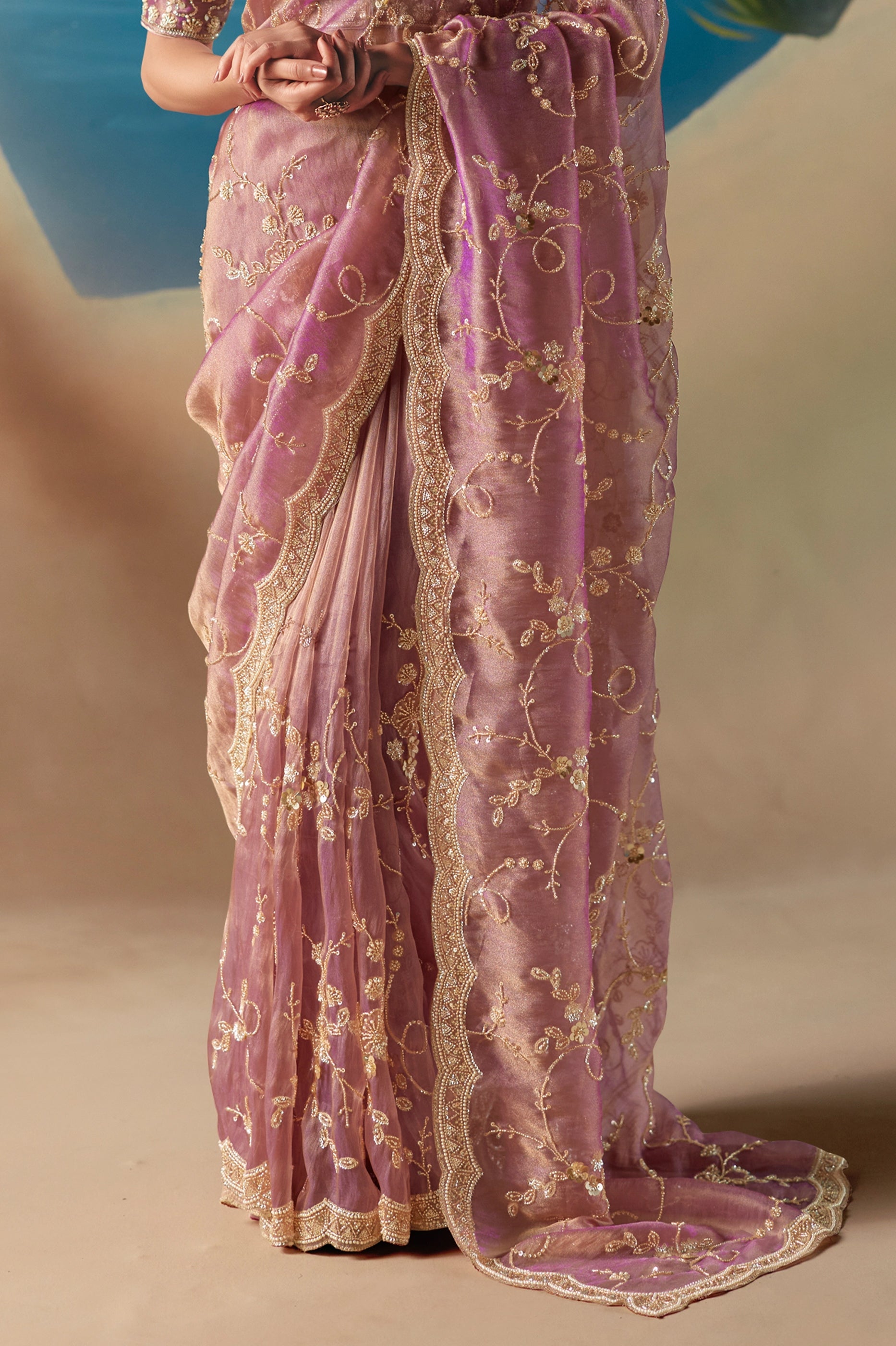 Pink Embroidered Satin Organza Saree-SAR11047_5_SareeButa.com