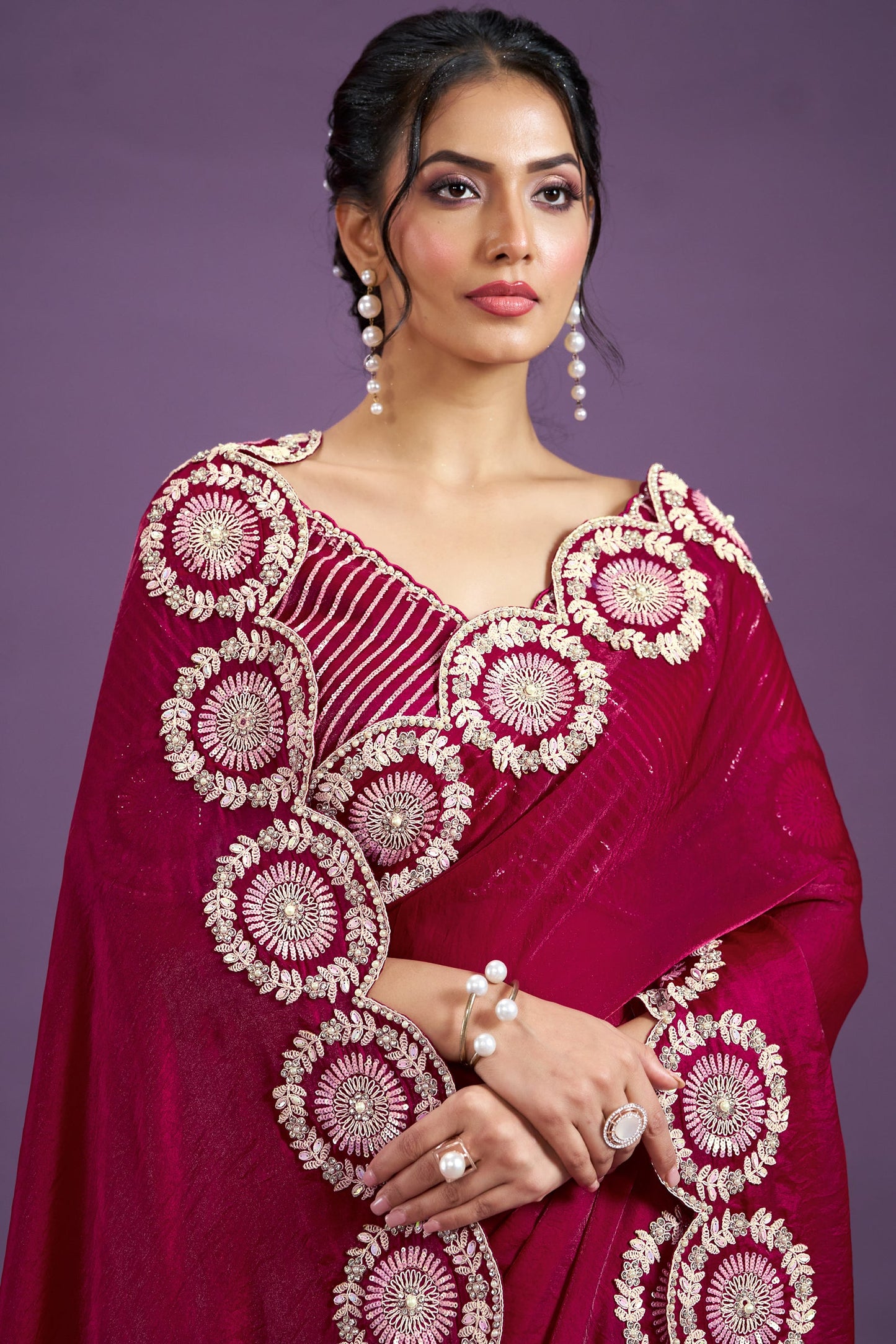 Pink Embroidered Satin Silk Saree-ZB133347_2_SareeButa.com