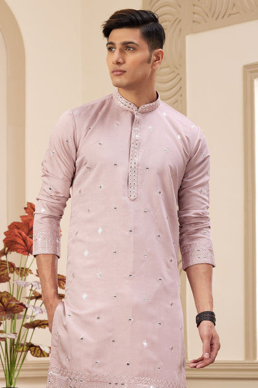 Pink Embroidered Silk Kurta Pajama-MW16_2_SareeButa.com