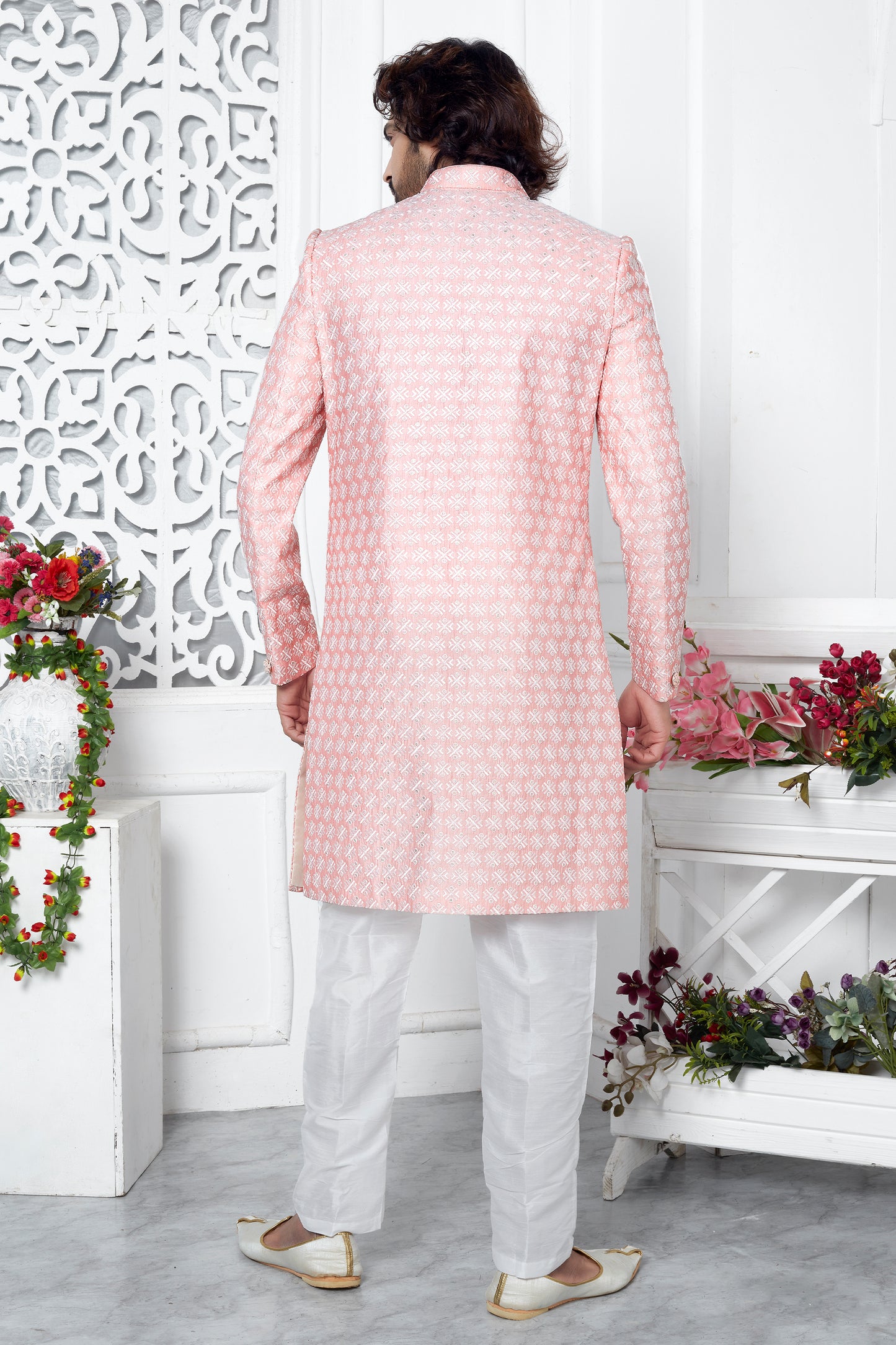 Pink Embroidered Silk Kurta Pajama-SAR11426_2_SareeButa.com