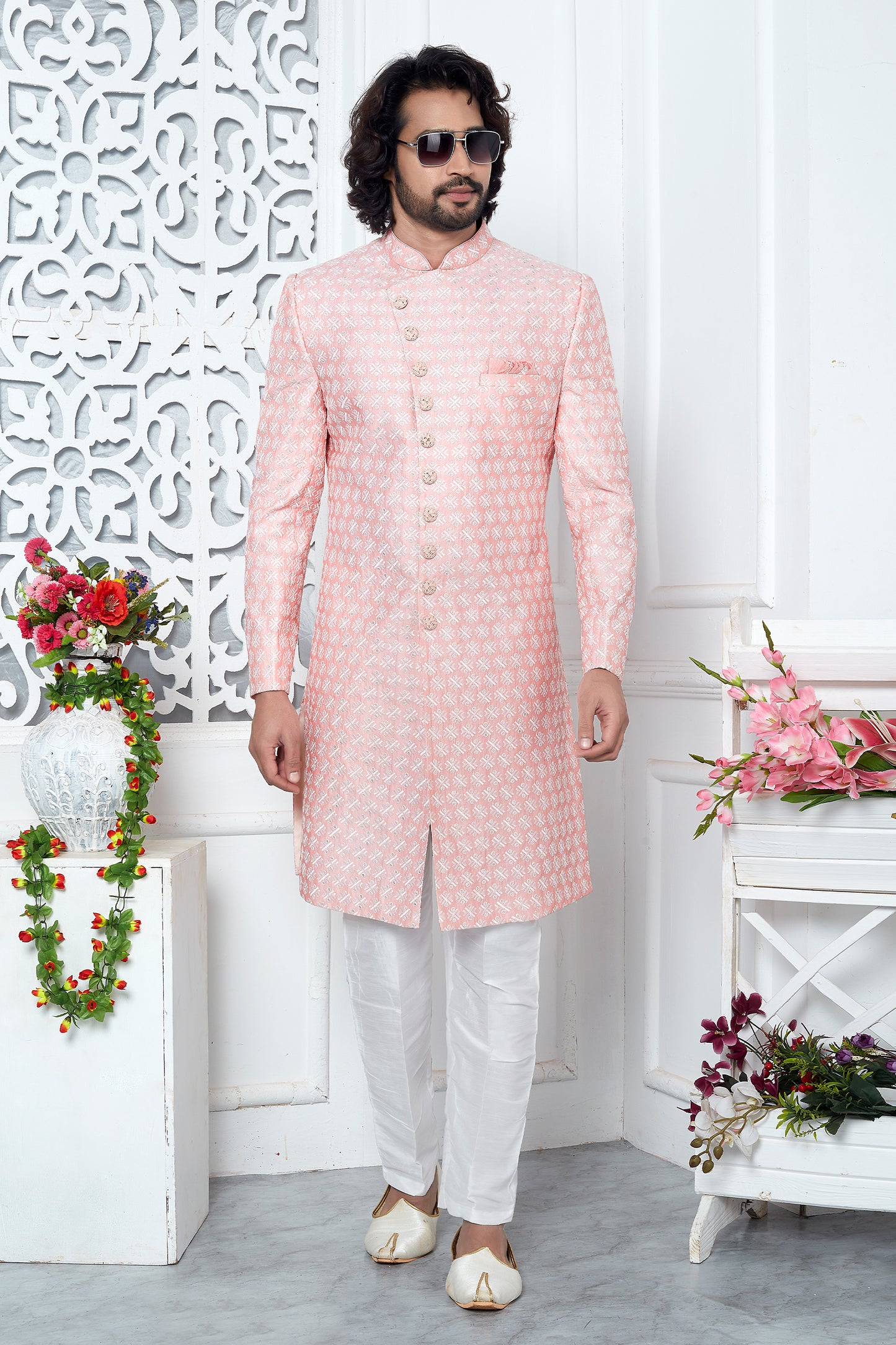 Pink Embroidered Silk Kurta Pajama-SAR11426_5_SareeButa.com