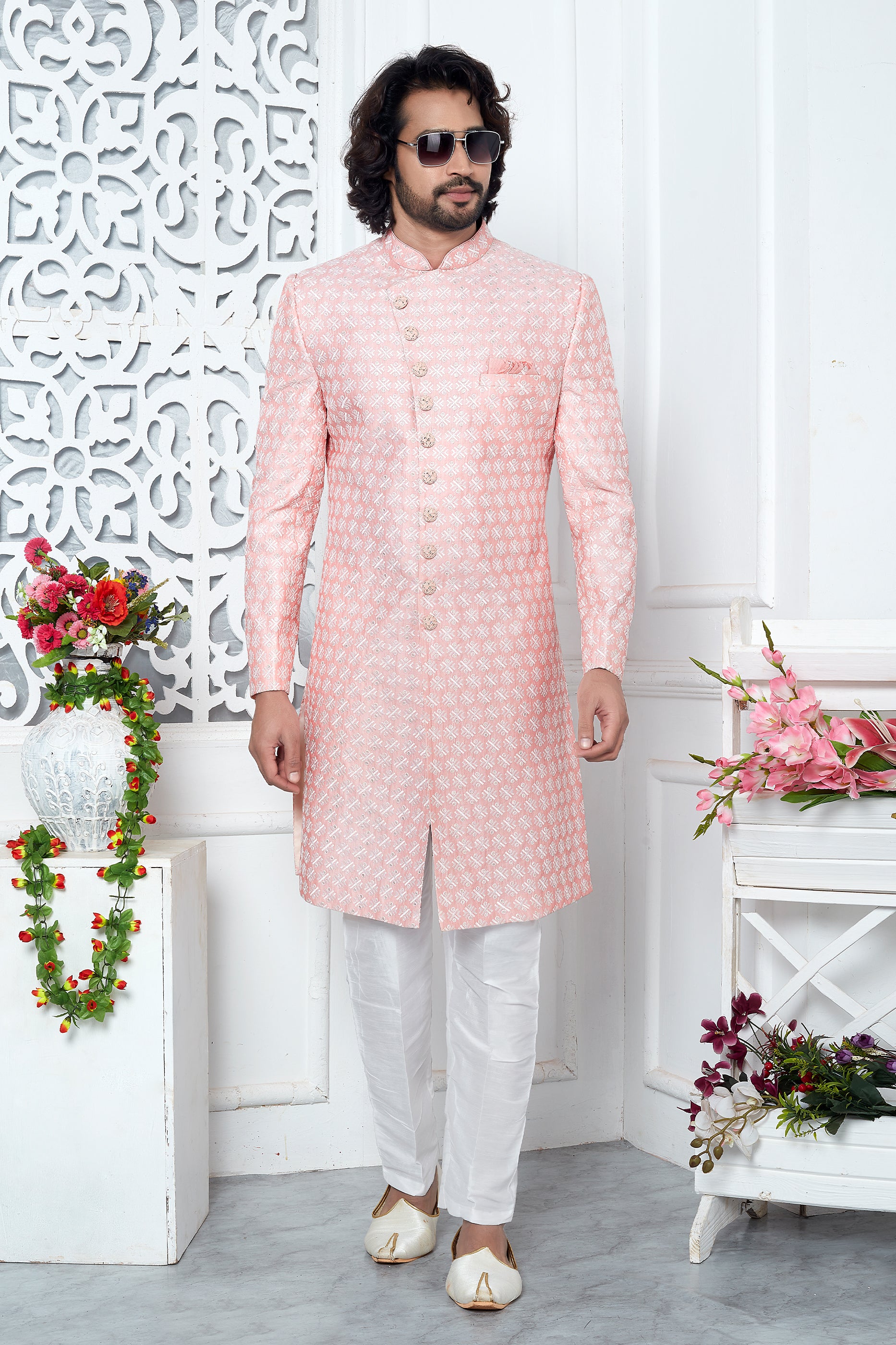 Pink Embroidered Silk Kurta Pajama-SAR11426_5_SareeButa.com