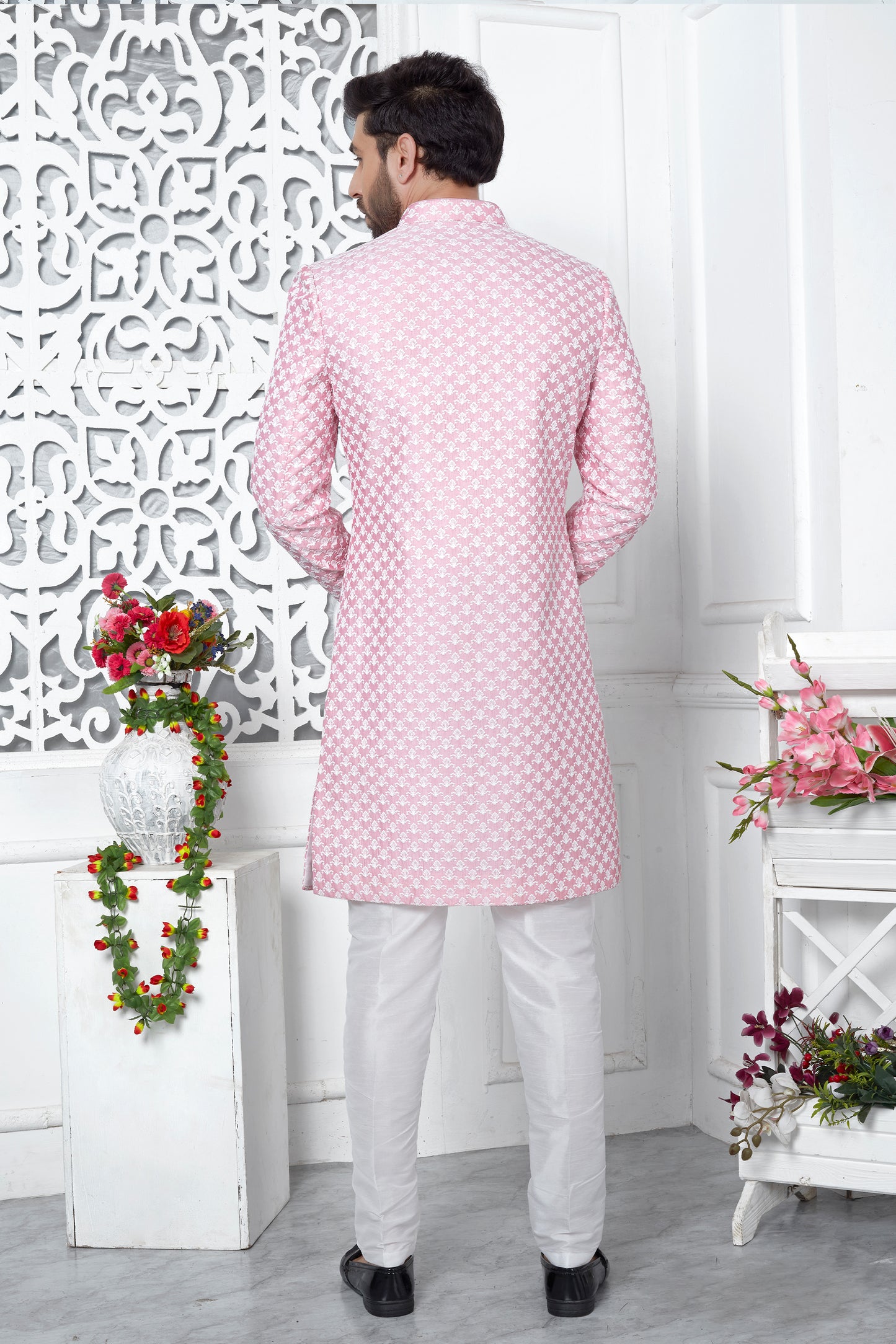 Pink Embroidered Silk Kurta Pajama-SAR11429_2_SareeButa.com