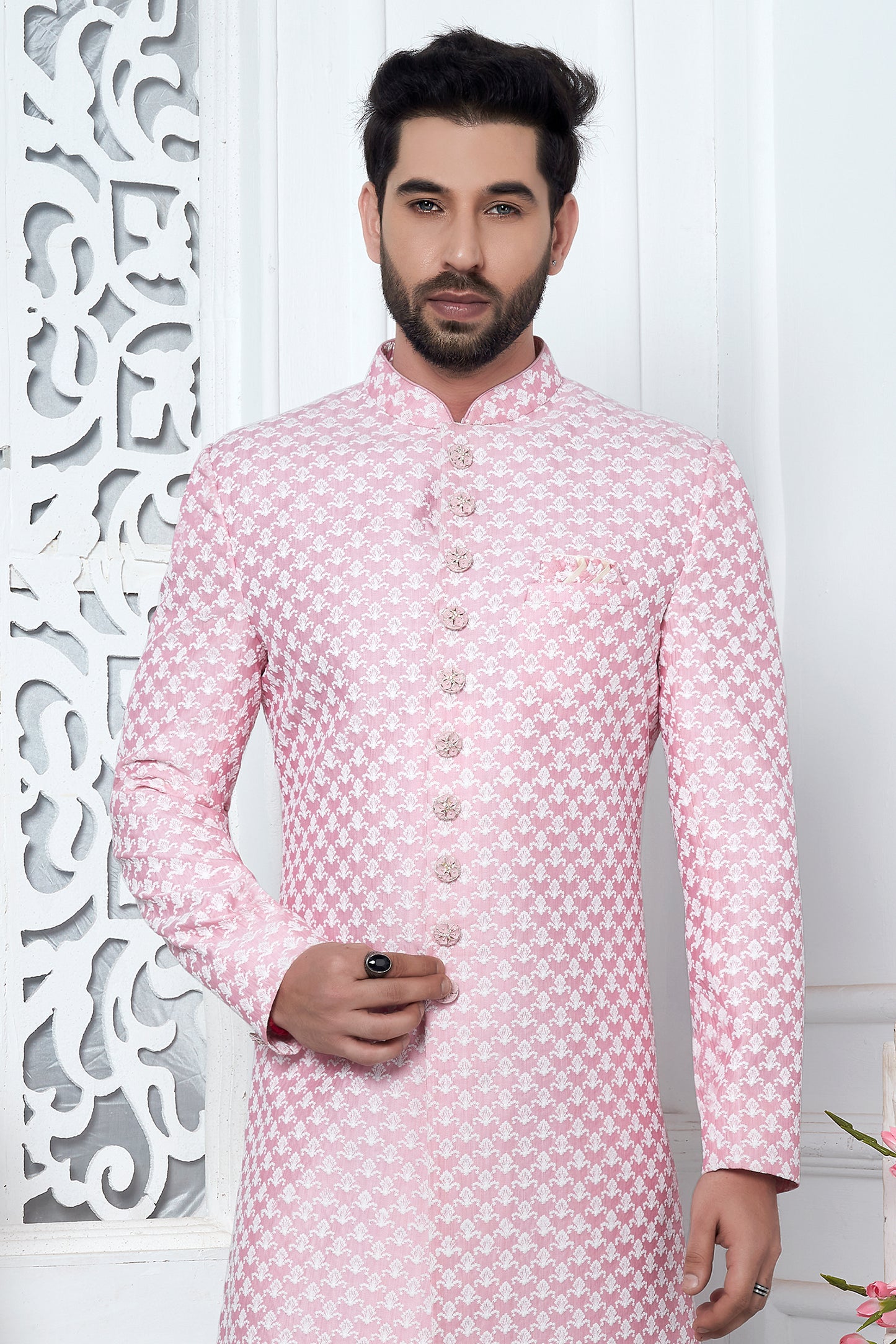 Pink Embroidered Silk Kurta Pajama-SAR11429_4_SareeButa.com