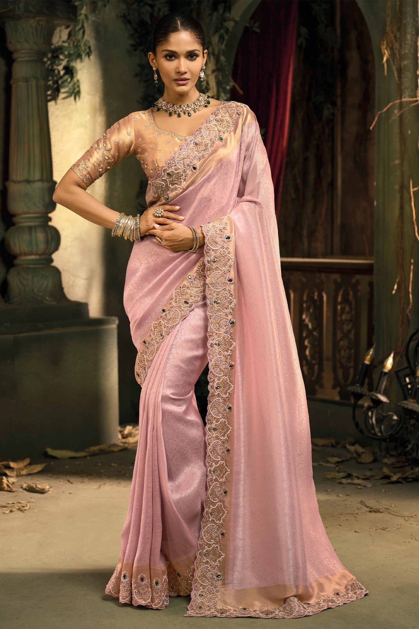 Pink Embroidered Silk Saree-SAR12043_1_SareeButa.com